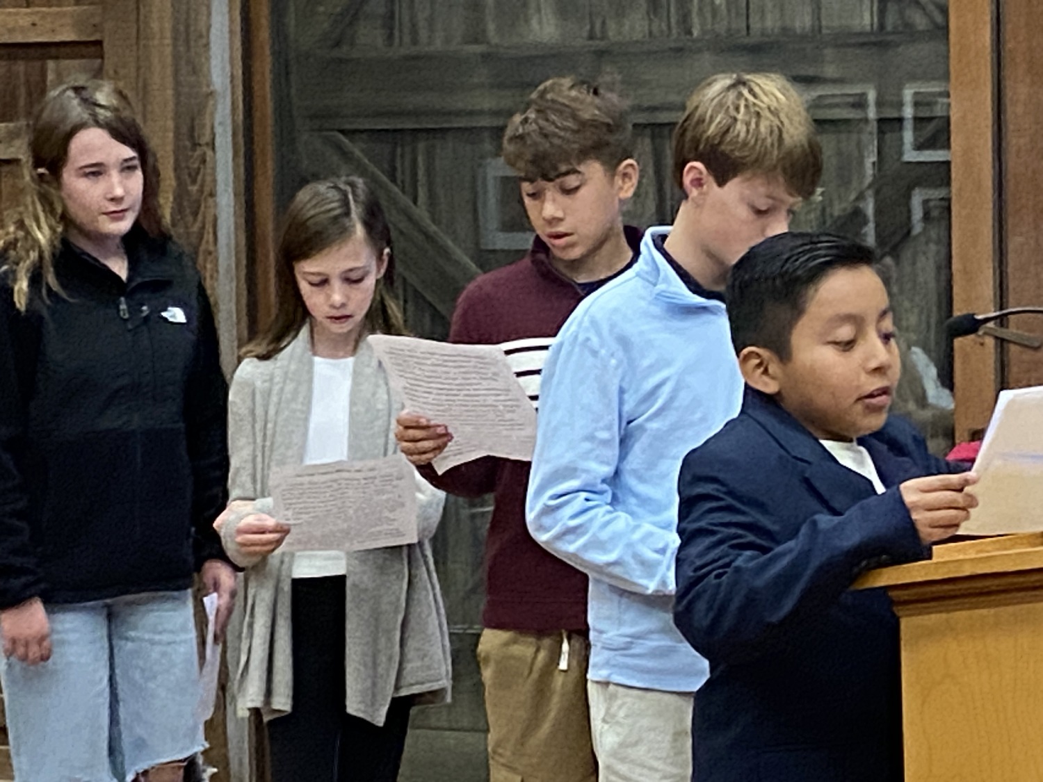 David Suculanda of East Hampton Middle School's Do Good Be Good Club told the Town Trustees that the club will continue to volunteer for eelgrass restoration efforts. CHRISTOPHER WALSH