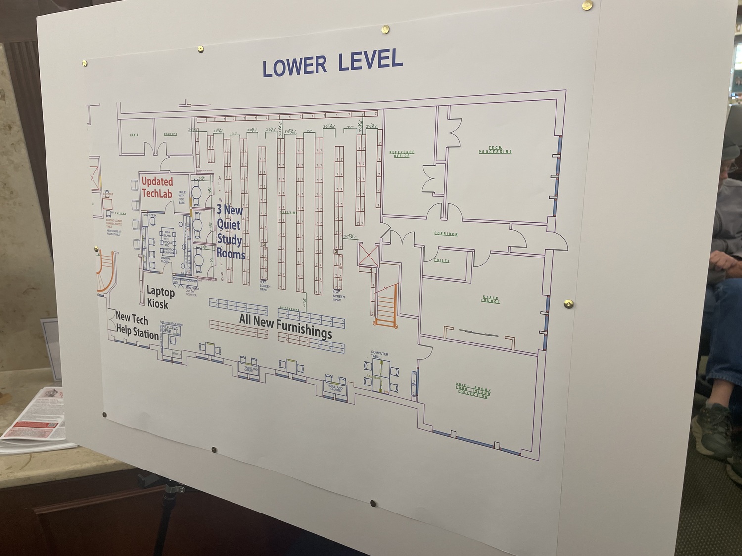 Details of the plans for the interior revitalization at Rogers Memorial Library, which is set to start in the new year and take just a few months to complete. CAILIN RILEY