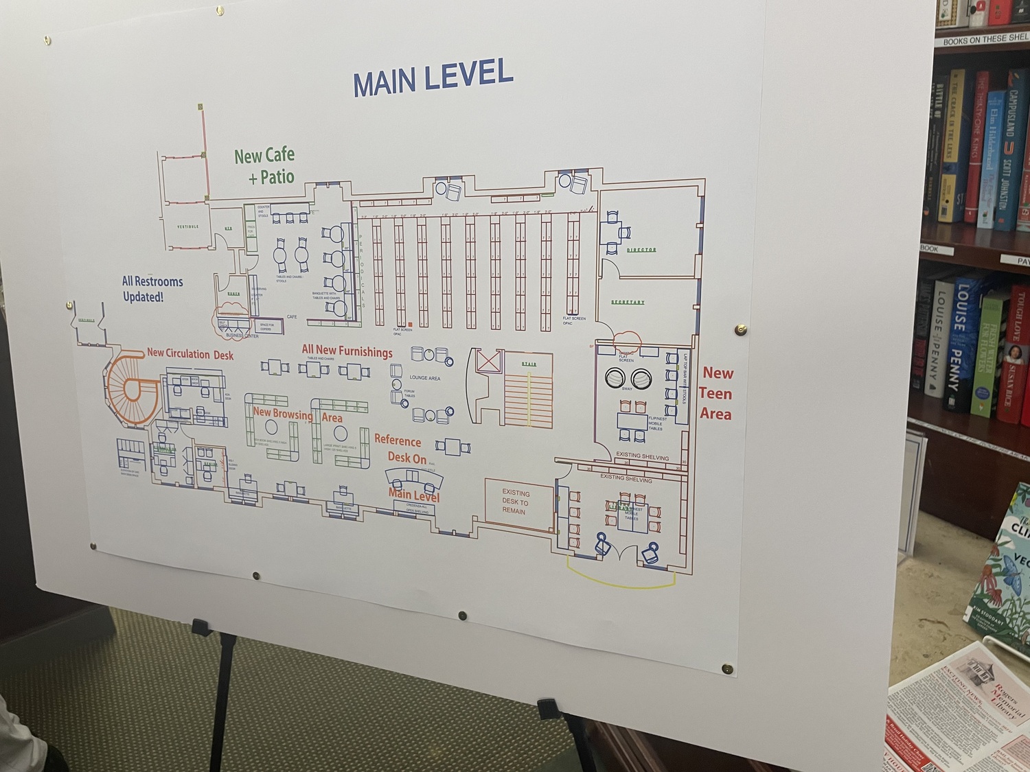 Details of the plans for the interior revitalization at Rogers Memorial Library, which is set to start in the new year and take just a few months to complete. CAILIN RILEY