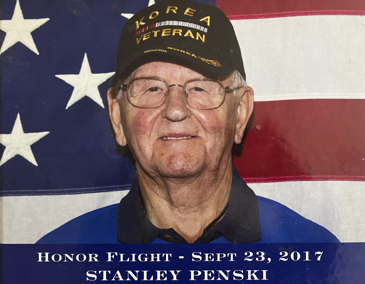 Stanley Penski on Honor flight in 2017.