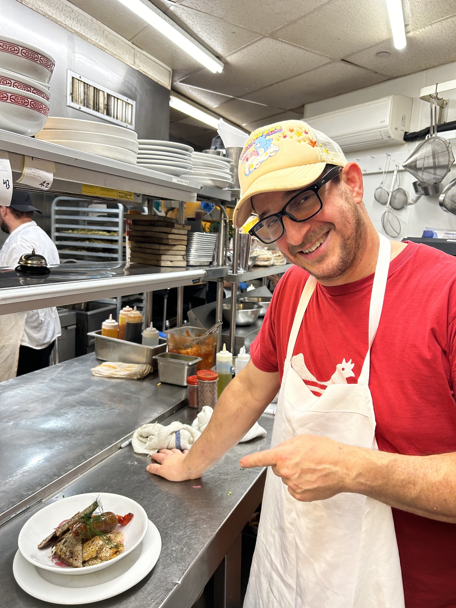 Jason Weiner owner and chef at Almond Restaurant testing recipes for his Taste of the Forks menu. KRISTEN HIMMELBERG