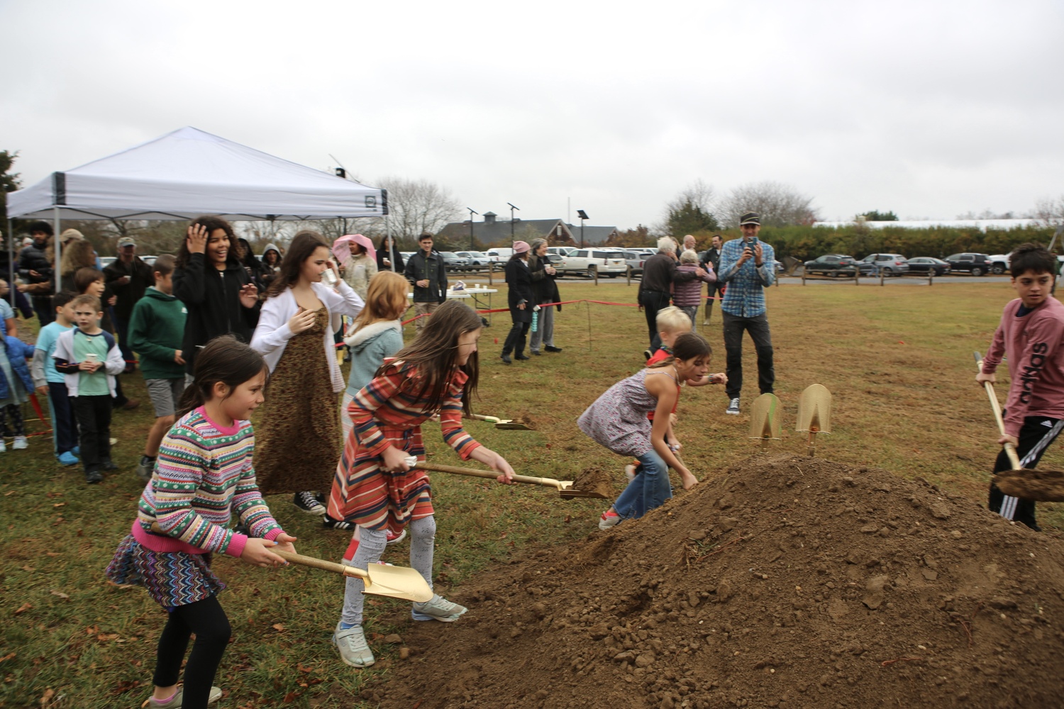 Students joined in the groundbreaking for the Hayground School's new Arts & Science Center. R.J. PARTINGTON III