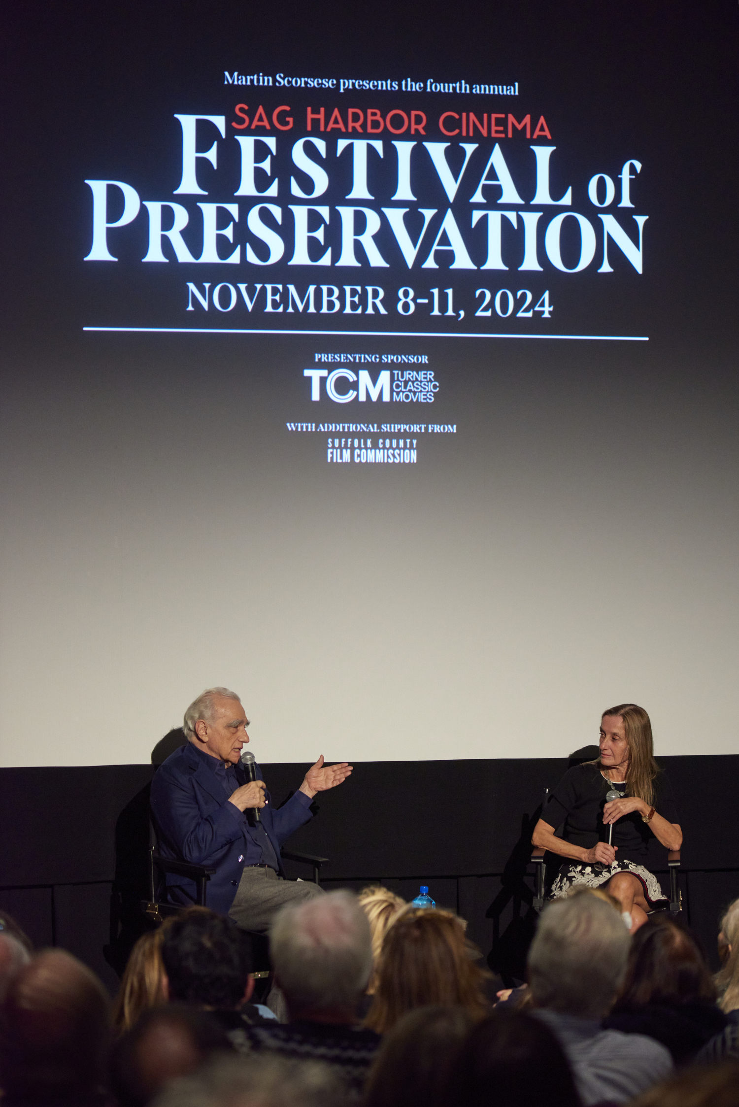 Director Martin Scorsese spoke with Giulia D’Agnolo Vallan about film preservation at Sag Harbor Cinema on November 10. DOUG YOUNG