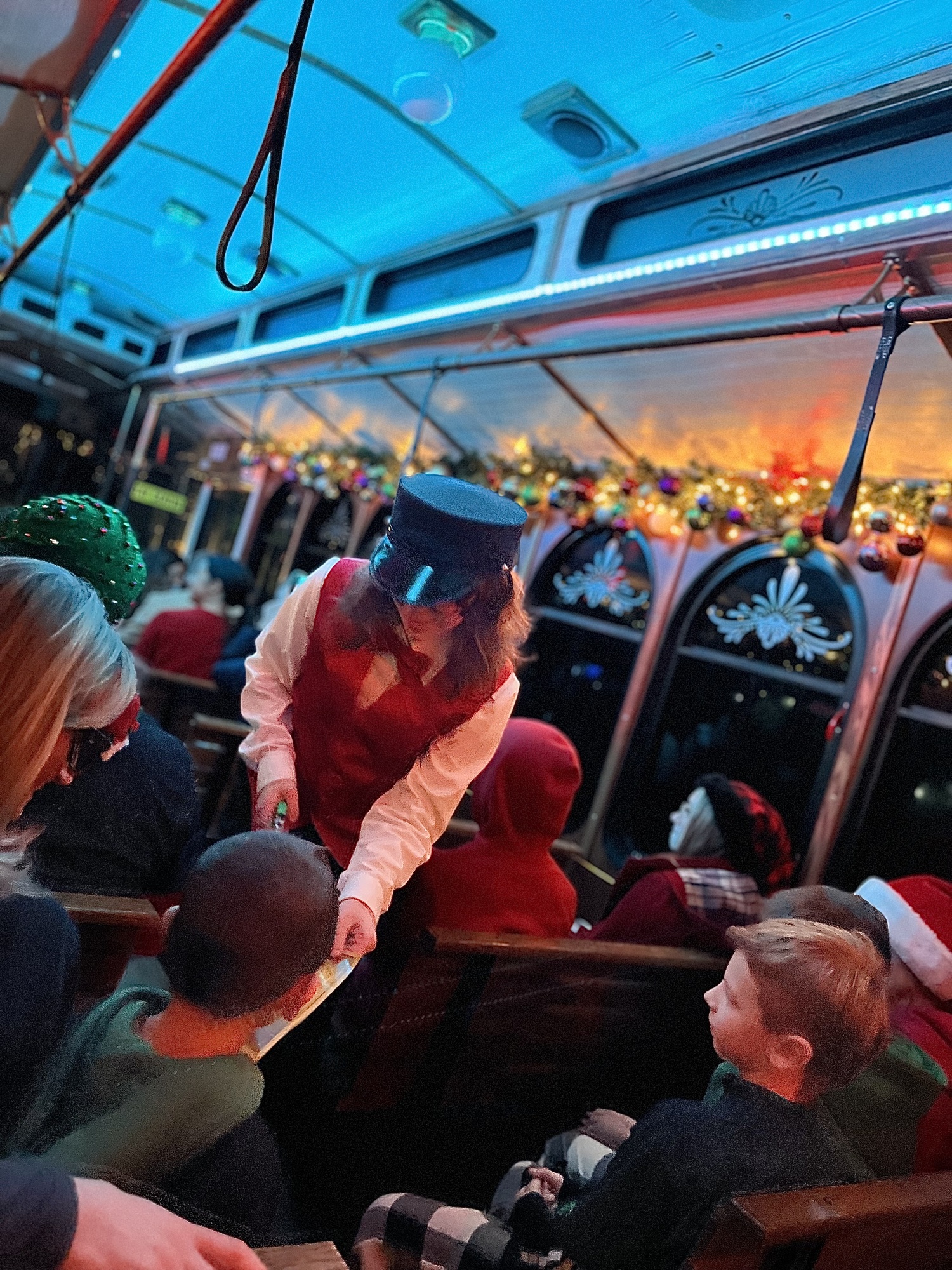 The North Fork Trolley is transformed into The Polar Express. Amy Fideli photo