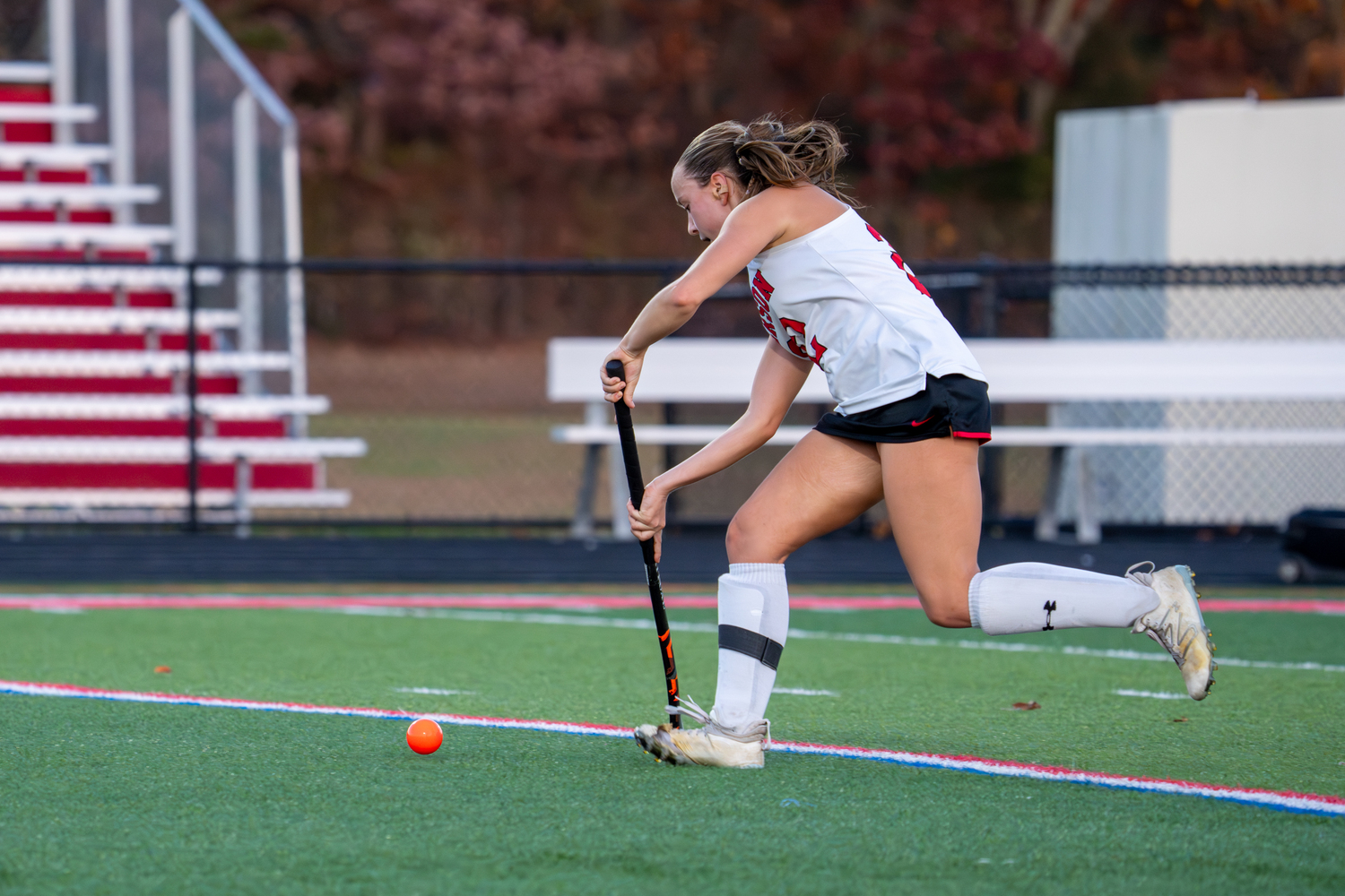 Pierson senior midfielder Bella Eldridge carries the ball downfield. RON ESPOSITO