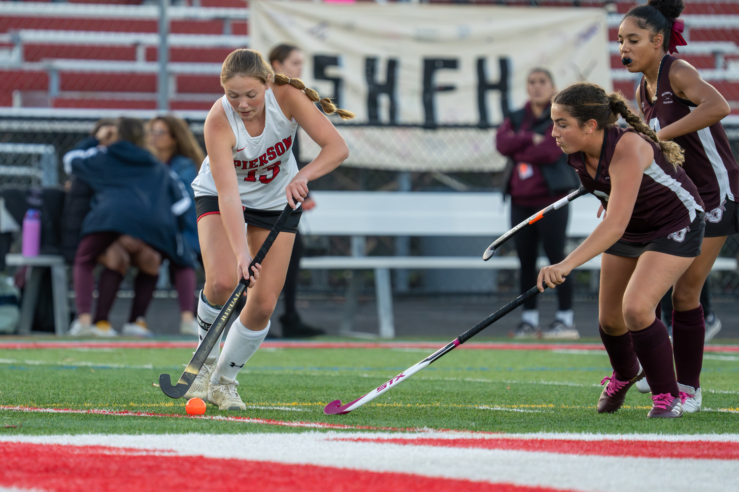 Pierson senior midfielder Cali Wilson moves the ball. RON ESPOSITO