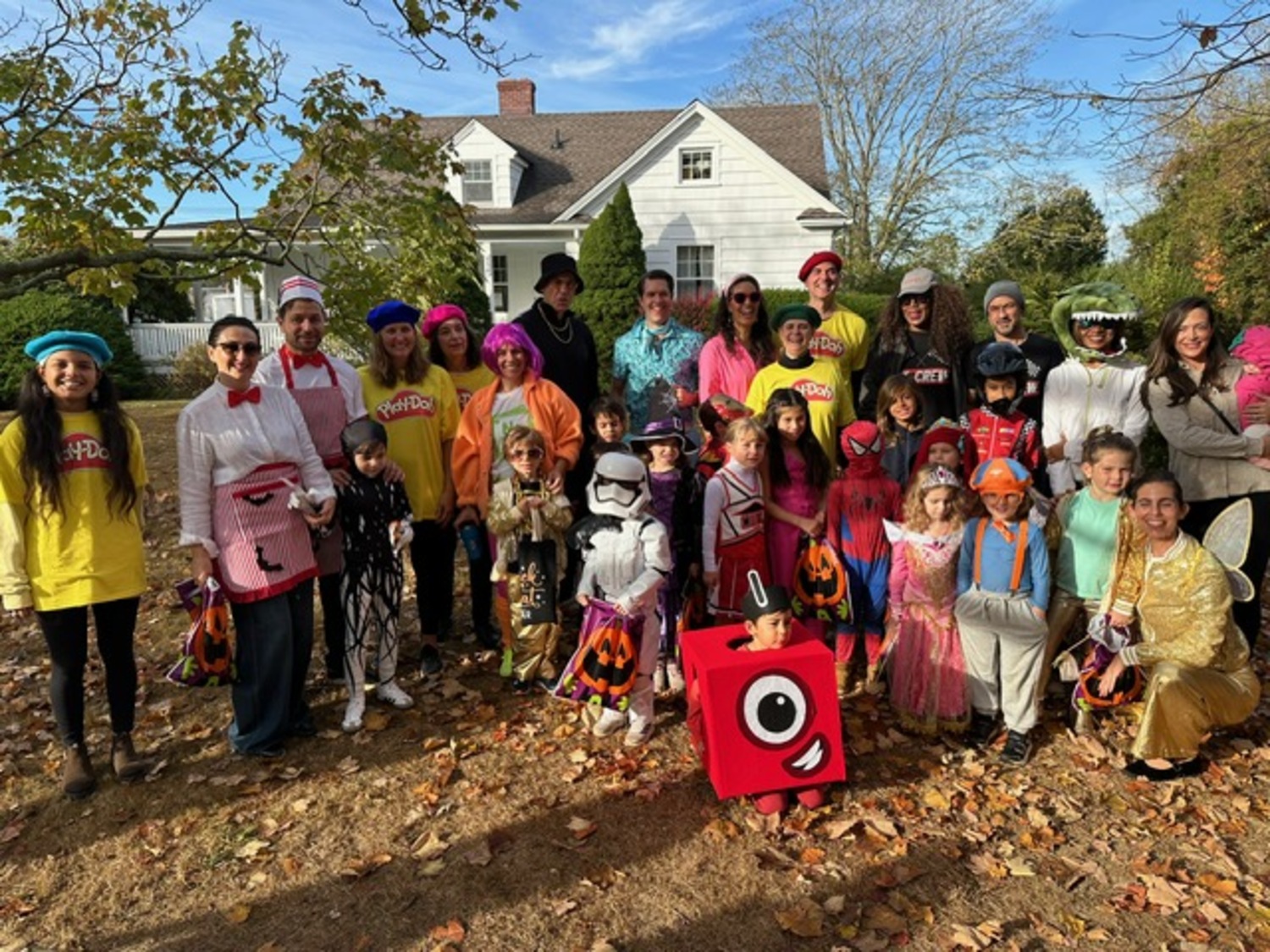 Sagaponack School students and staff set out “Spooking Sagaponack” on Thursday, which included a parade near the school. COURTESY SAGAPONACK SCHOOL