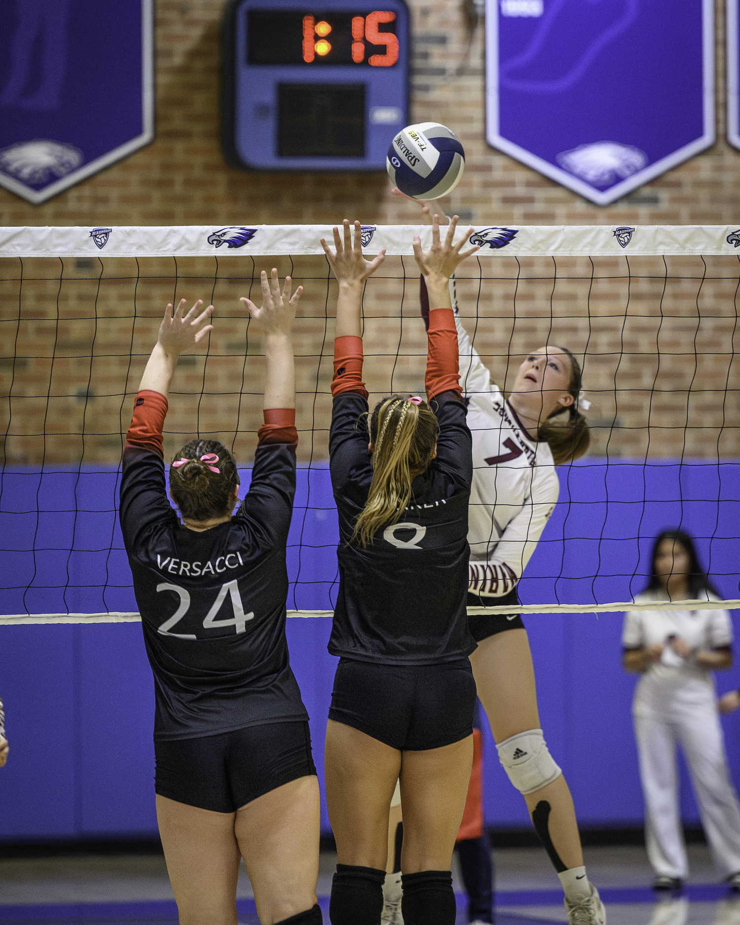 Southampton junior Bailey Brown goes up for one of her team-leading 12 kills.   MARIANNE BARNETT