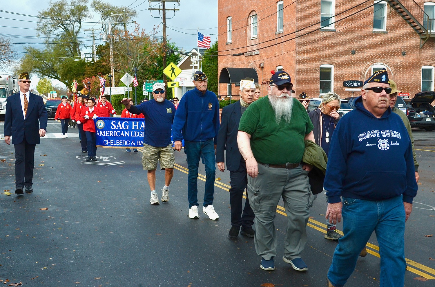 Sag Harbor veterans marched in the village's annual Veterans Day parade. KYRIL BROMLEY PHOTOS