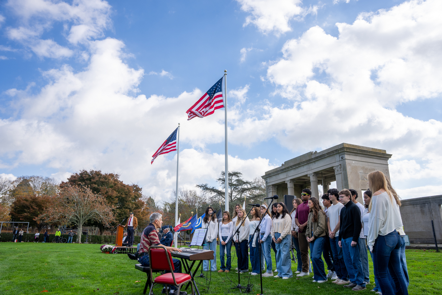 The Veterans Day ceremony in Southampton Village on Monday.  RON ESPOSITO