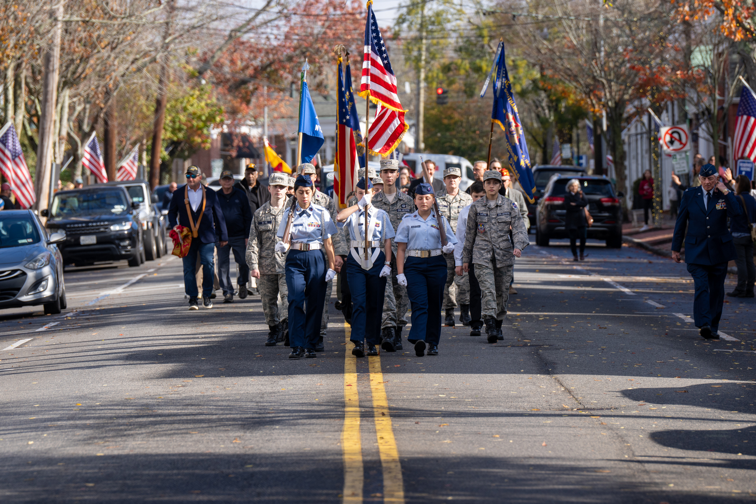 The Veterans Day ceremony in Southampton Village on Monday.   RON ESPOSITO