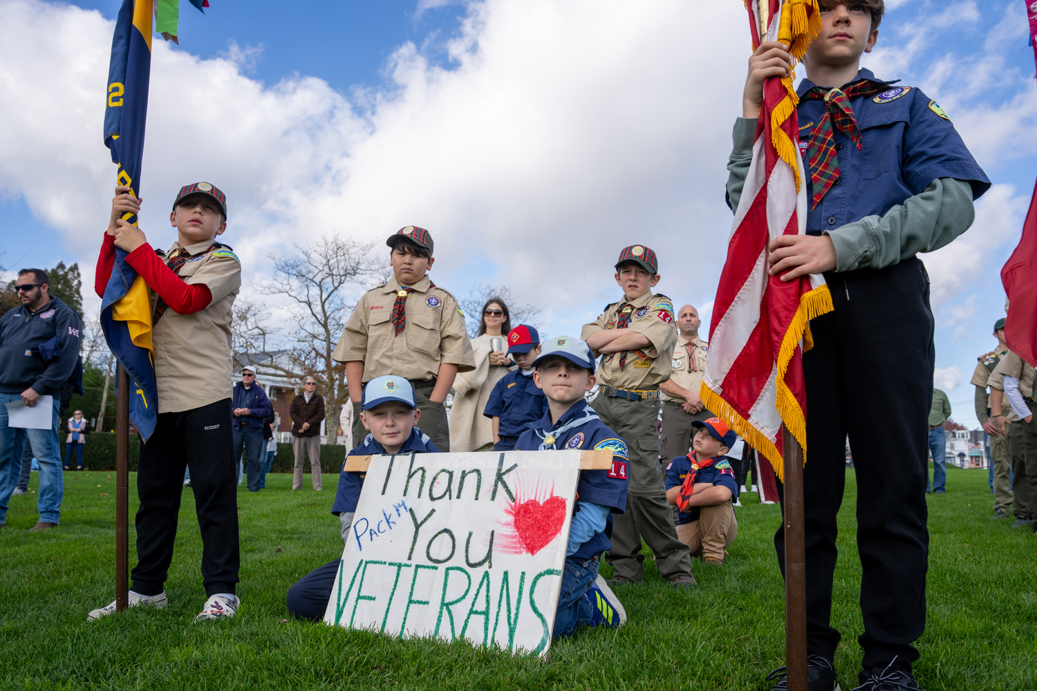 The Veterans Day ceremony in Southampton Village on Monday.   RON ESPOSITO