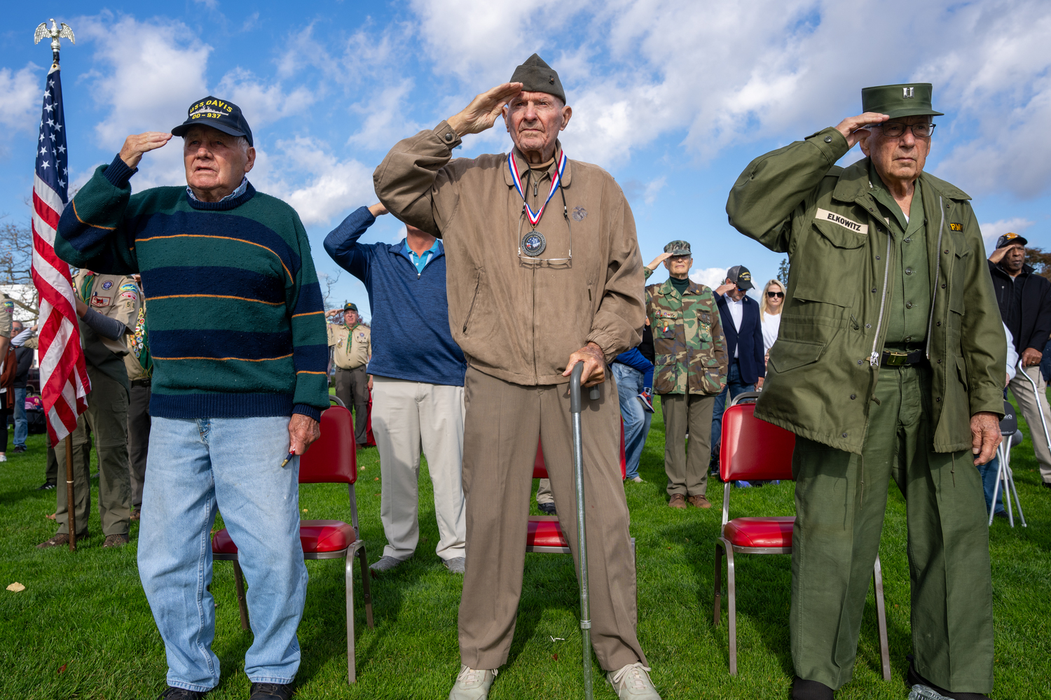 The Veterans Day ceremony in Southampton Village on Monday.  RON ESPOSITO