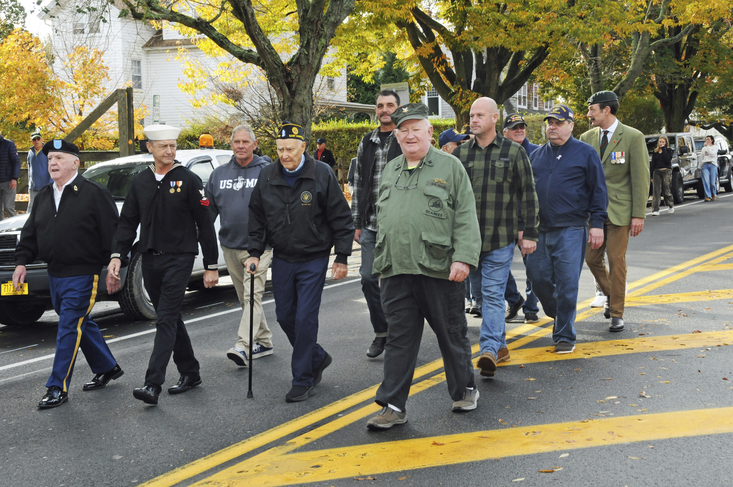 The Veterans Day parade to Hook Mill in East Hampton on Monday.  RICHARD LEWIN