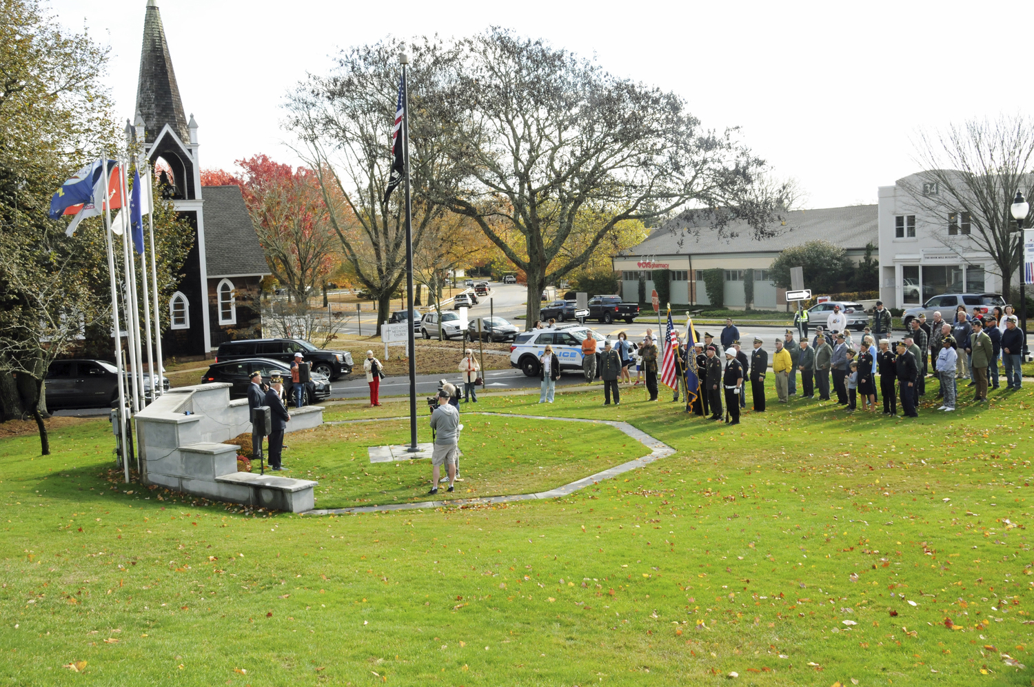 Veterans Day services at Hook Mill in east Hampton on Monday.  RICHARD LEWIN