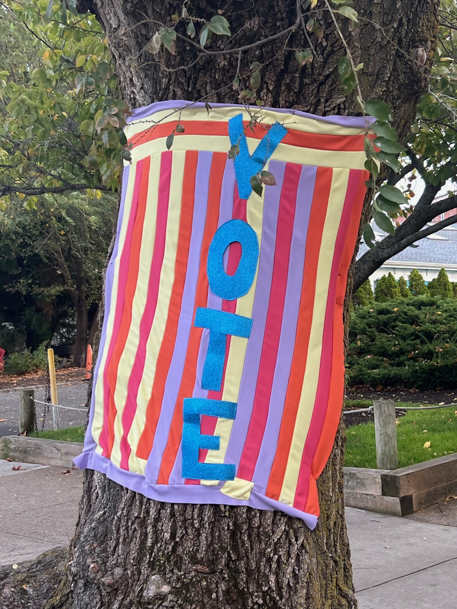 One of the Vote signs that was removed in Sag Harbor. COURTESY MENDING DEMOCRACY