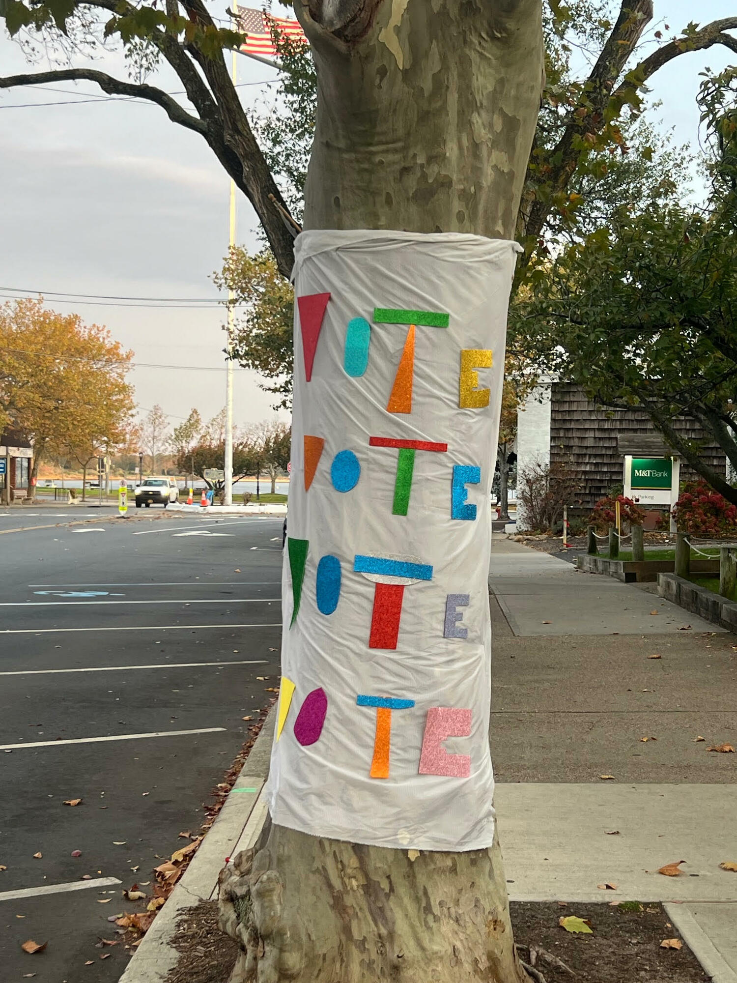 One of the Vote signs that was removed in Sag Harbor. COURTESY MENDING DEMOCRACY