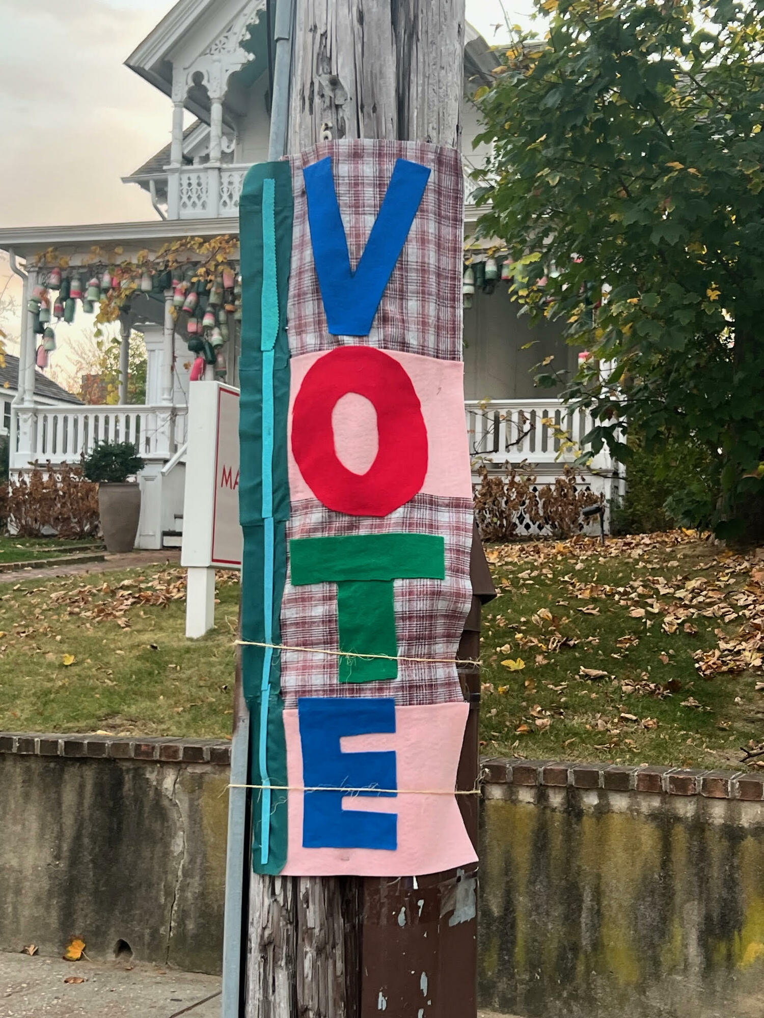 One of the Vote signs that was removed in Sag Harbor. COURTESY MENDING DEMOCRACY