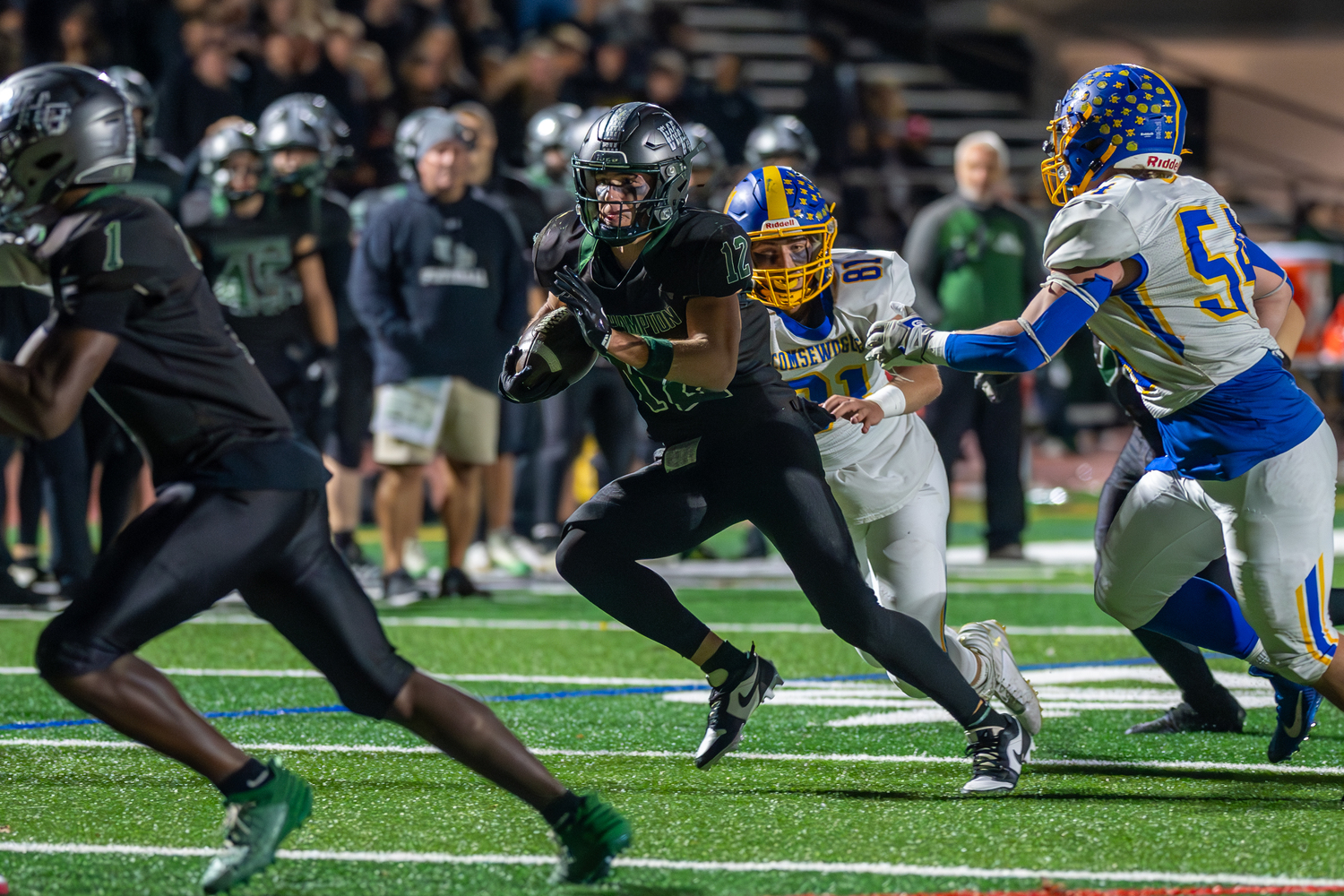 Westhampton Beach senior Brody Schaffer gets loose for some yards.   RON ESPOSITO