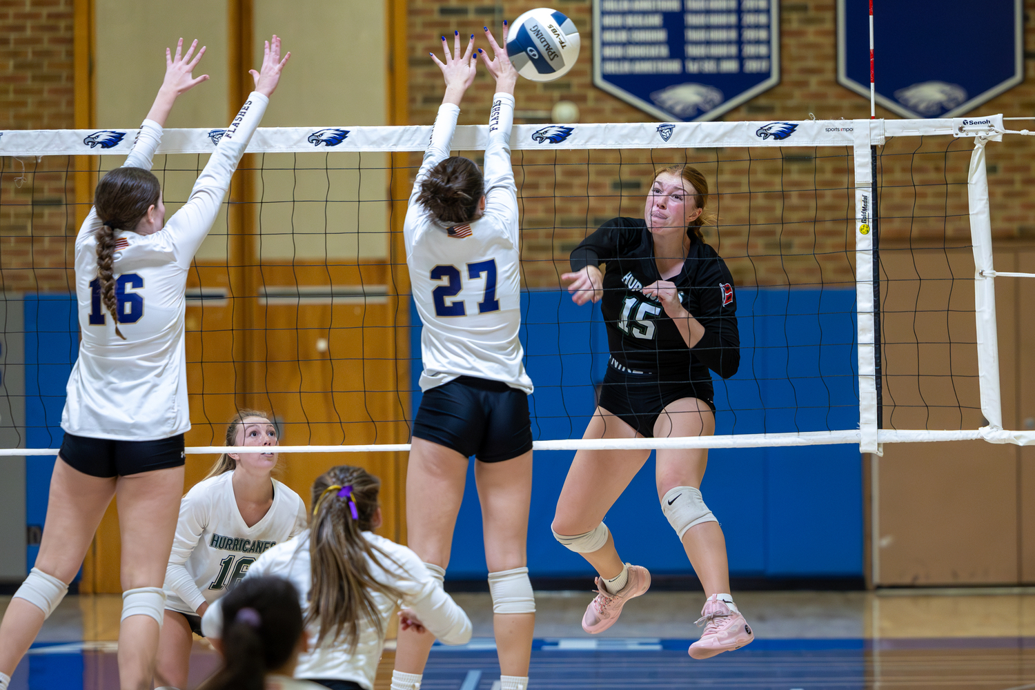 Junior outside hitter Katie Burke collected 12 kills for Westhampton Beach. RON ESPOSITO