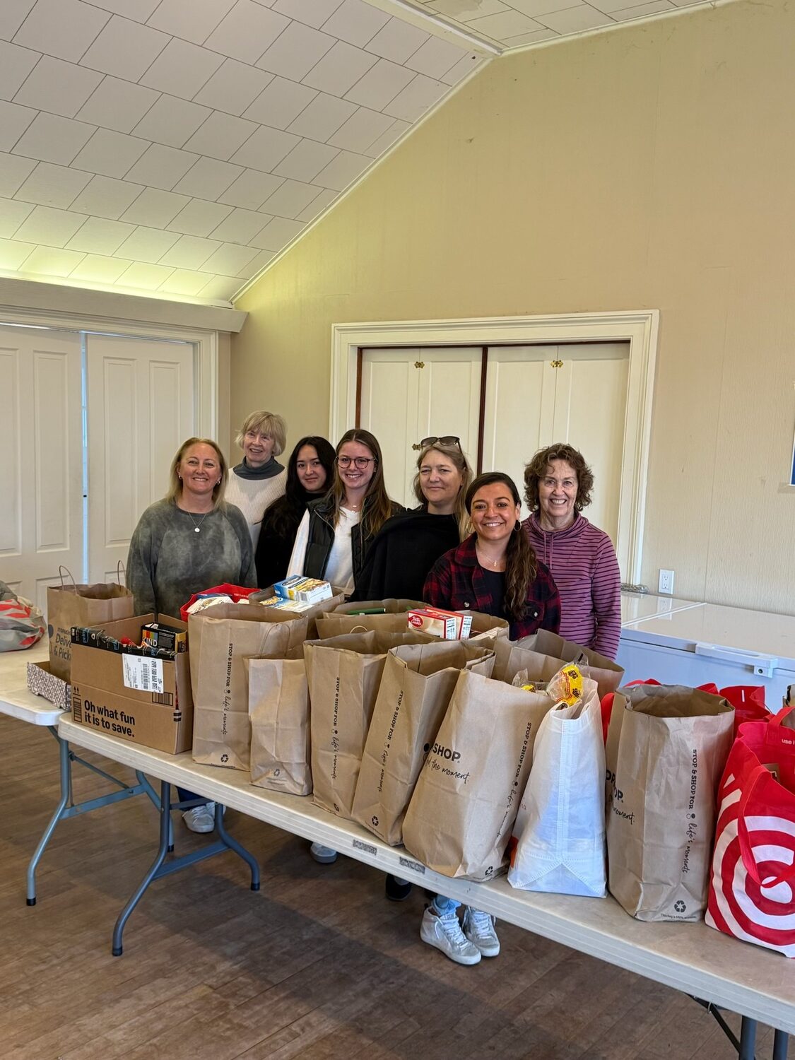 WordHampton Public Relations collected non-perishable items for the Springs Food Pantry throughout the month of November. The team, consisting of Nicole Starr Castillo, Megan Robinson, Leah Hatch, Jenn Haagen and Ashley Lynch dropped the items off on Monday, November 18, and the items were accepted by Pamela Bicket and Anne McCann, both volunteers at the pantry. COURTESY WORDHAMPTON