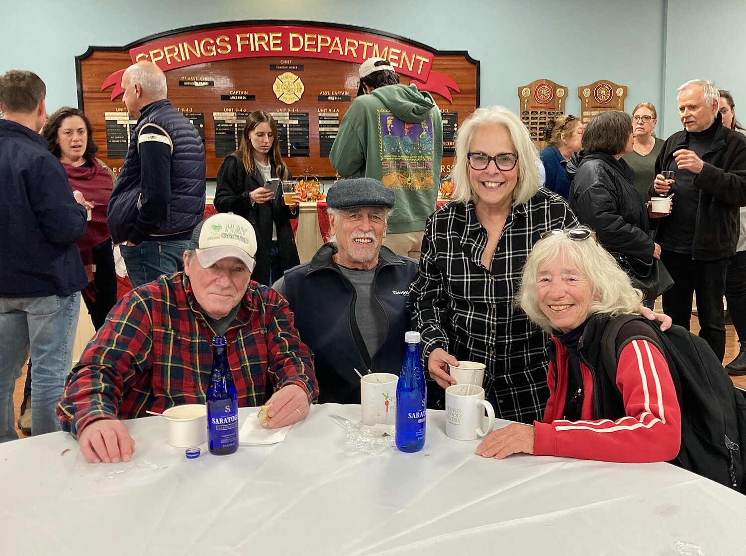 Jerry Butler, Bob Charney, Leslie Schnur and Sunsh Stein at the Springs Food Pantry's 