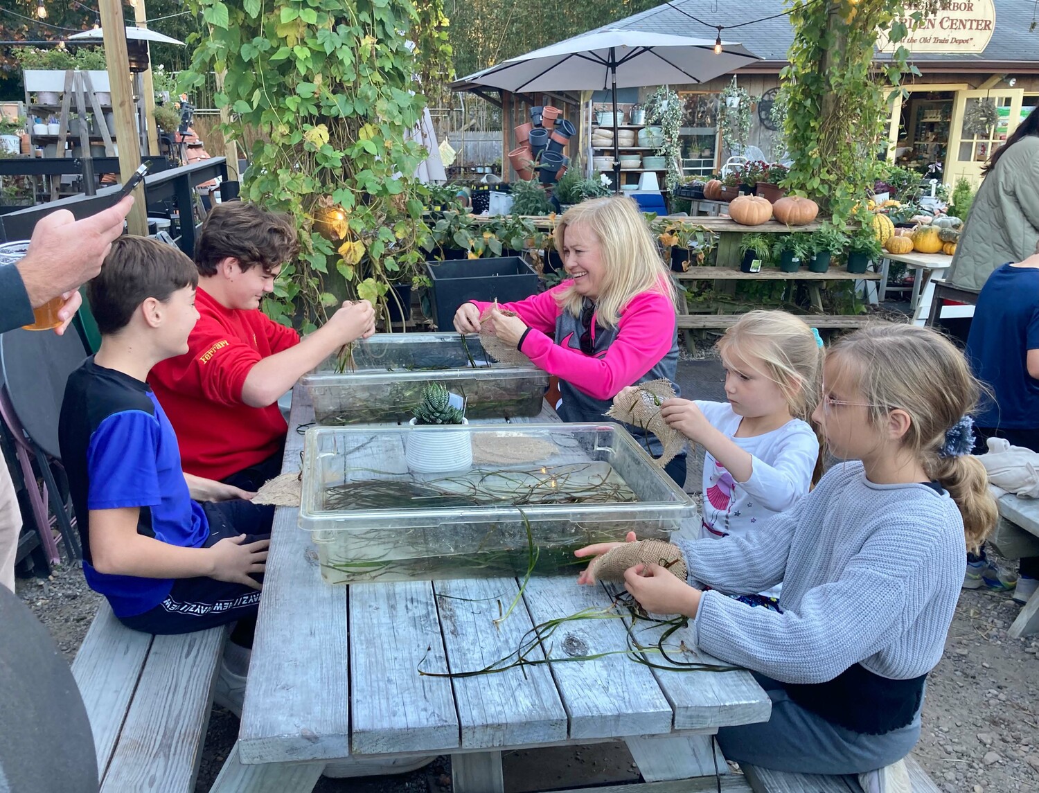 As a part of the Cornell Cooperative Extension Marine Meadows program an eelgrass workshop was held at Kidd Squid Brewing Company in Sag Harbor on Friday. Participants learned about the importance of eelgrass and weaved eelgrass planting discs.   KYRIL BROMLEY