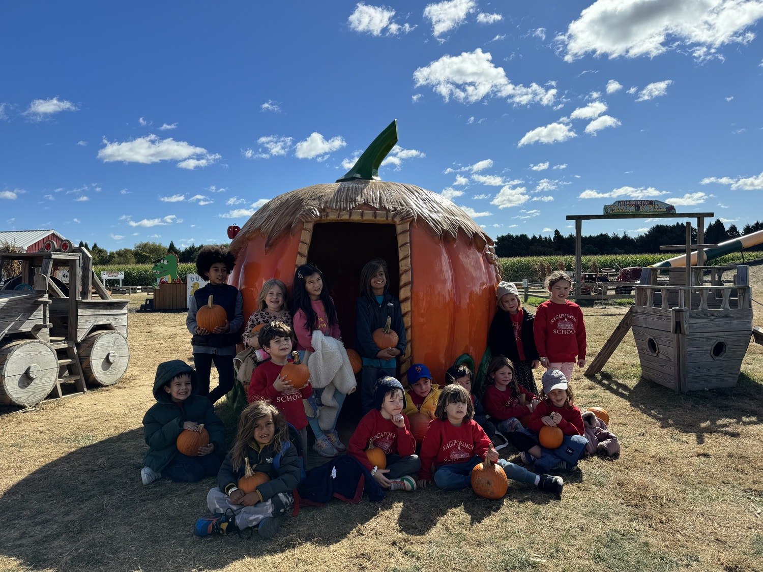 The Sagaponack School students took a field trip to Pumpkintown recently. COURTESY SAGAPONACK SCHOOL