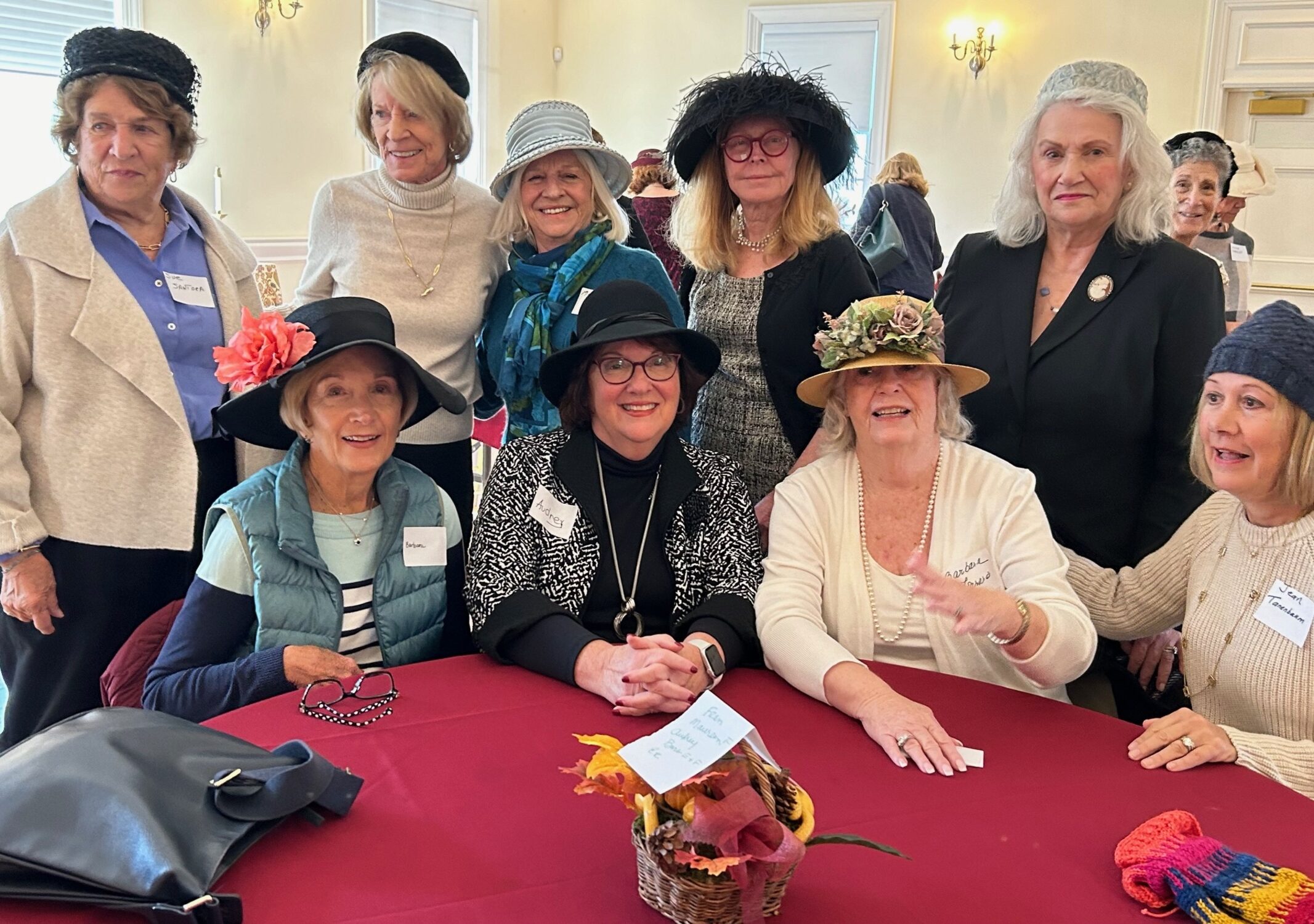 Westhampton Woman's Club members enjoyed a luncheon and vintage hat presentation given by Brenda Sinclair of the Lyzon Hat shop Museum in Hampton Bays where the hats were made.  In addition, many more hats from the Dot Berdinka collection were displayed and worn by club members. COURTESY WESTHAMPTON WOMAN'S CLUB