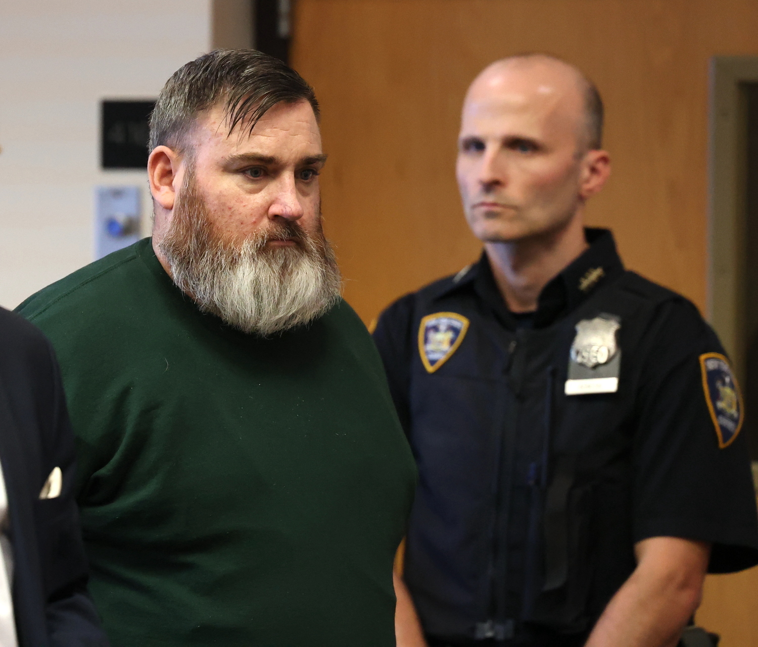 A quiet residential street was the scene of an “incredibly brutal and heinous crime,” as a prosecutor described it: Jeremy Allen, 43, is accused of beating 43-year-old Christopher Hahn of Hampton Bays to death over several hours at Allen’s residence.  TE MCMORROW