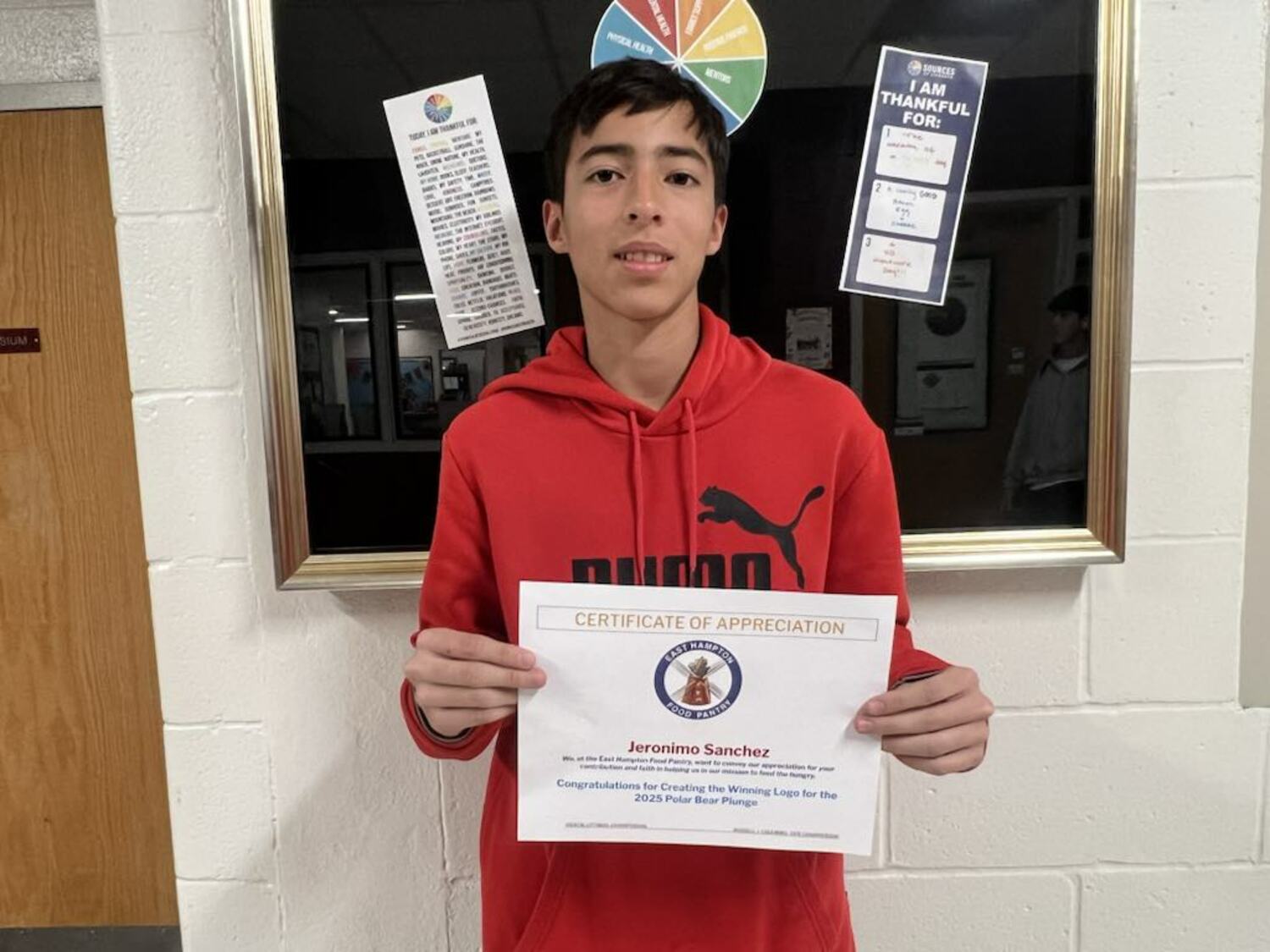 Jerónimo Sanchez and his winning design. COURTESY SPRINGS FOOD PANTRY