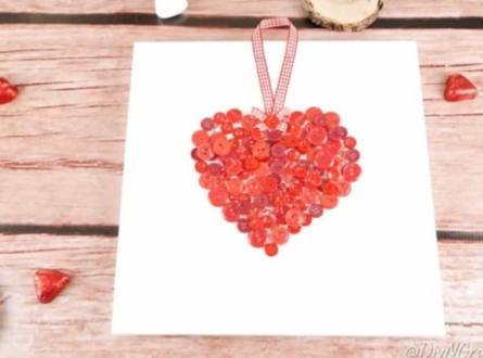 DIY with Donna - Red Heart Button Canvas