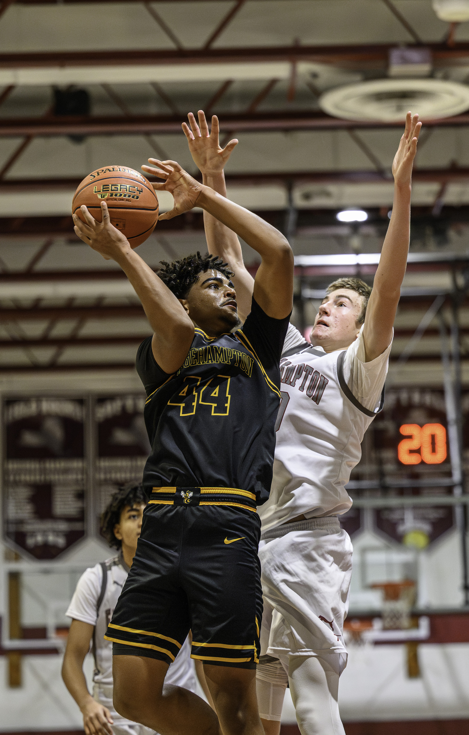 Bridgehampton sophomore Jordan Harding keeps his eyes on the basket.   MARIANNE BARNETT