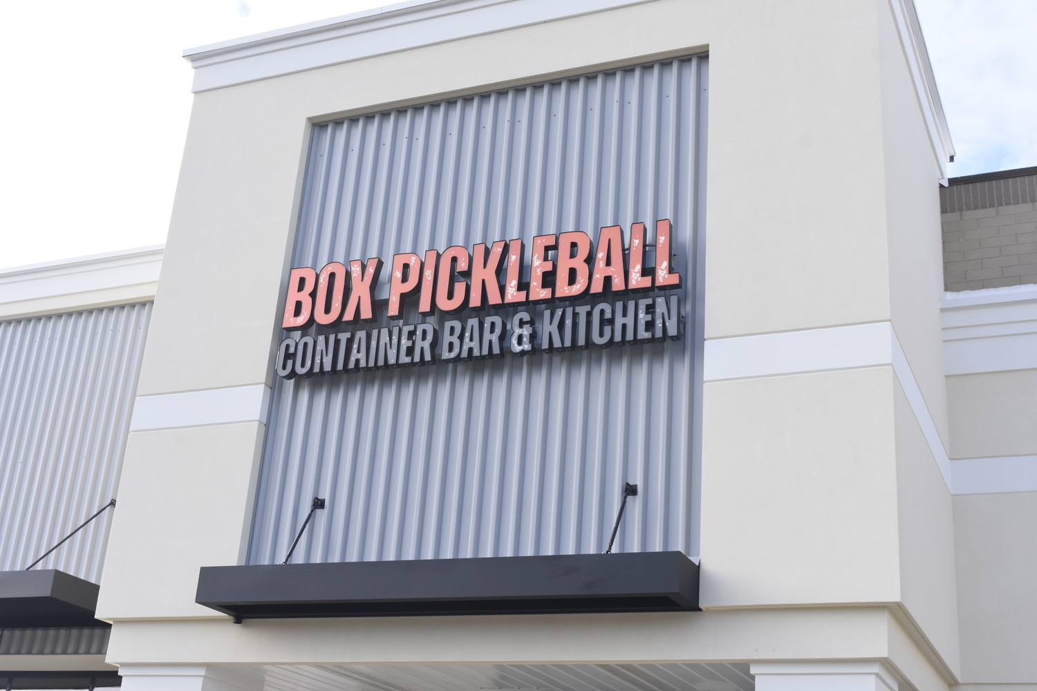 Box Pickleball Container Bar and Kitchen, located at 605 Old Country Road in Riverhead, the old K Mart location, held a soft opening this past weekend.   DREW BUDD