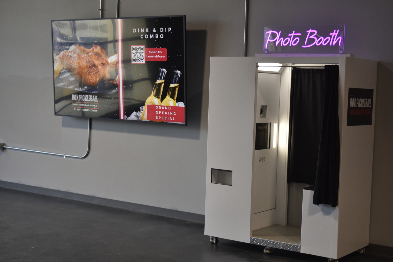 More amenities include a photo booth as well as a screen that will show court times and reservations.   DREW BUDD