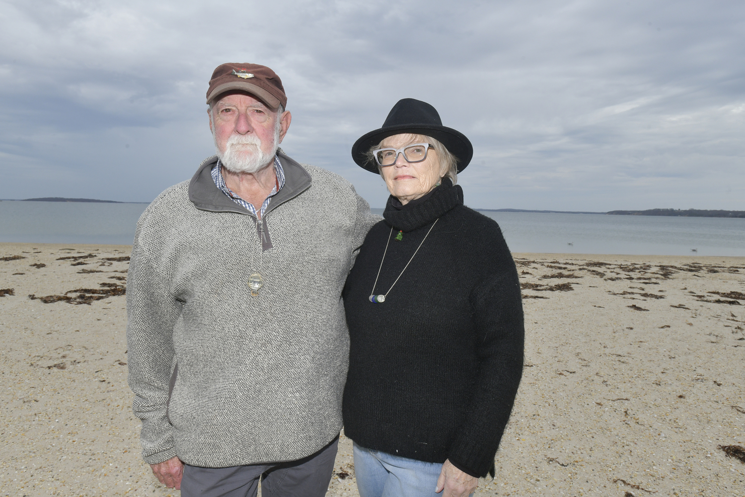 Al and Sue Daniels at Long Beach in Sag Harbor.  DANA SHAW