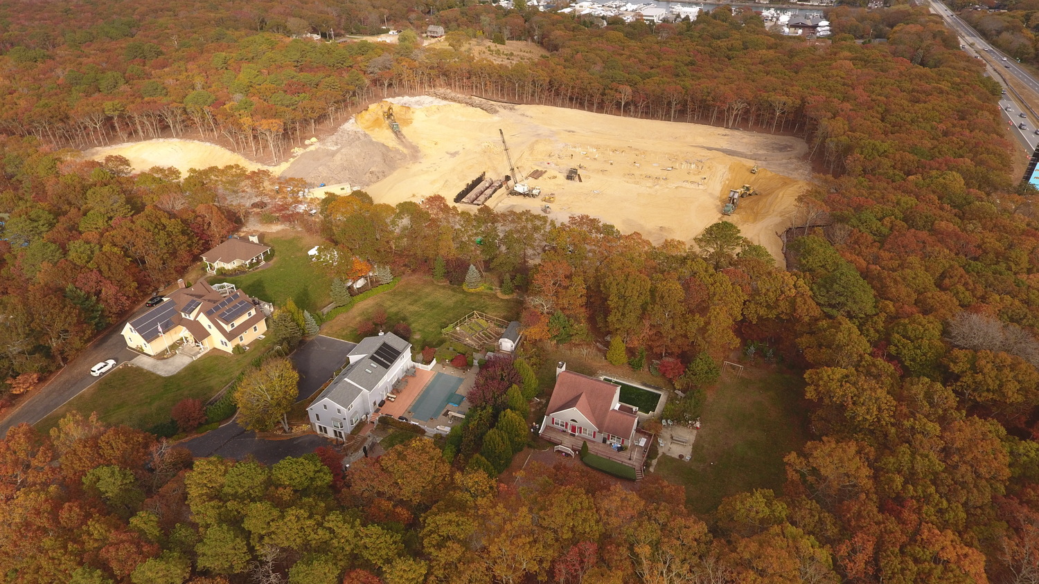 The gas station construction at Westwoods is ongoing but Southampton Town is expected to request a restraining order to halt the work while its legal challenge to the tribe's sovereign authority over the property is adjudicated.