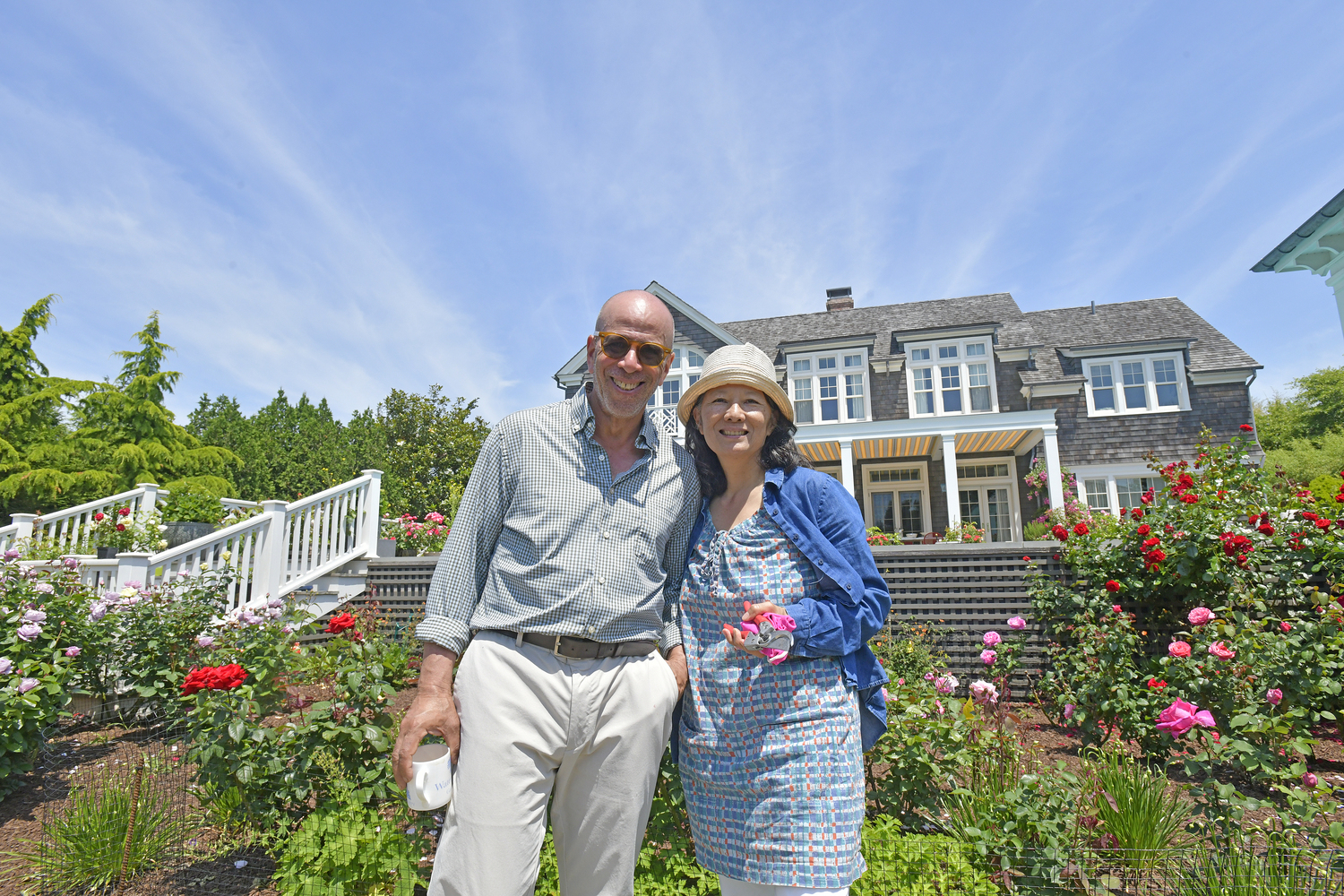 July 4 - Club Presents ‘Gardens & Rooms Tour’
The Westhampton Garden Club is took a new tack with its biennial tour this year, introducing the Gardens & Rooms Tour on July 12. Westhampton Garden Club tours have been a beloved tradition in the greater Westhampton area since 1950, if not earlier, showcasing spectacular houses and the beautiful gardens around them. In light of the COVID-19 pandemic, the tour’s emphasis has shifted to the gardens, and the 2024 event will include a peek inside the houses, highlighting a special room at each stop. The stops on the tour are kept a surprise. Ticket-holders don’t learn the addresses of the gardens until the day of the event when they are given a map, and the names of the homeowners are never revealed — with one exception this year. In another break from tradition, 2024 tour co-chair Dorothy Hom has let it be known that her and her husband’s Westhampton Beach garden is one of the stops. “My husband, Michael Strauss, he is a rosarian, and we have had a summer home here in Westhampton Beach since 2000, but moved out here permanently in 2018,” Hom said. There was an older contemporary house on their property, and they tore it down to build a very traditional home that they call their “English cottage.” And the new home needed a new garden. “I said, ‘Well, you love roses, so why don’t you go to town and put up something to keep the deer away and go hog wild on your roses,’” Hom recalled. “And my husband being my husband … he doesn’t do things modestly. He goes full out.”   DANA SHAW