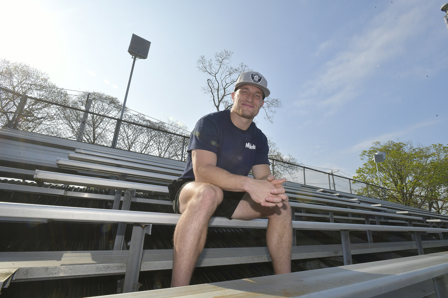 May 2 -  Dylan Laube where it all started at Westhampton Beach High School. The former Hurricanes was drafted in the sixth round of the 2024 NFL Draft by the Las Vegas Raiders.   DANA SHAW