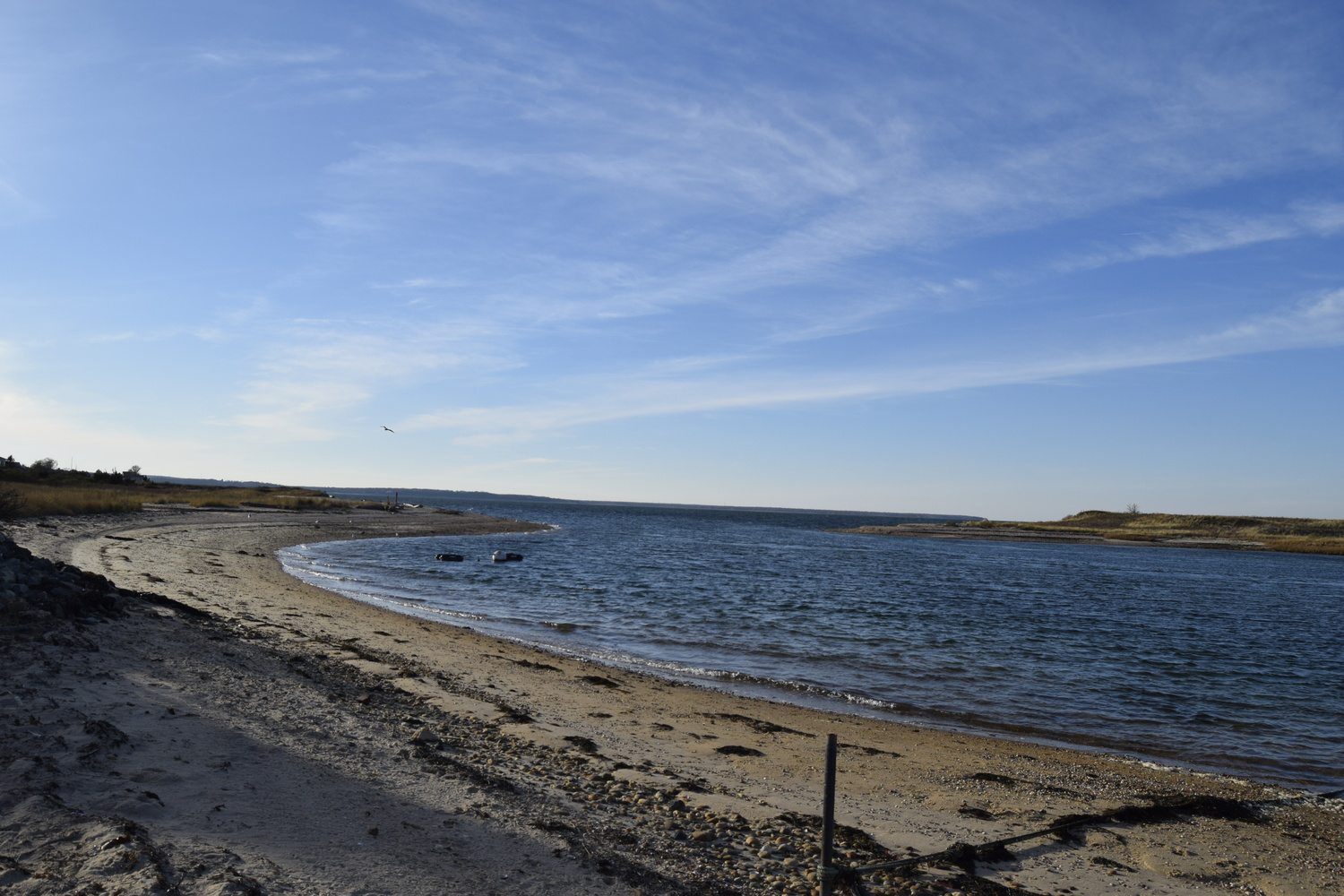 The 2014 removal of the tip of Hicks Island also removed some protection from northwest winds, some Lazy Point residents say. CHRISTOPHER WALSH