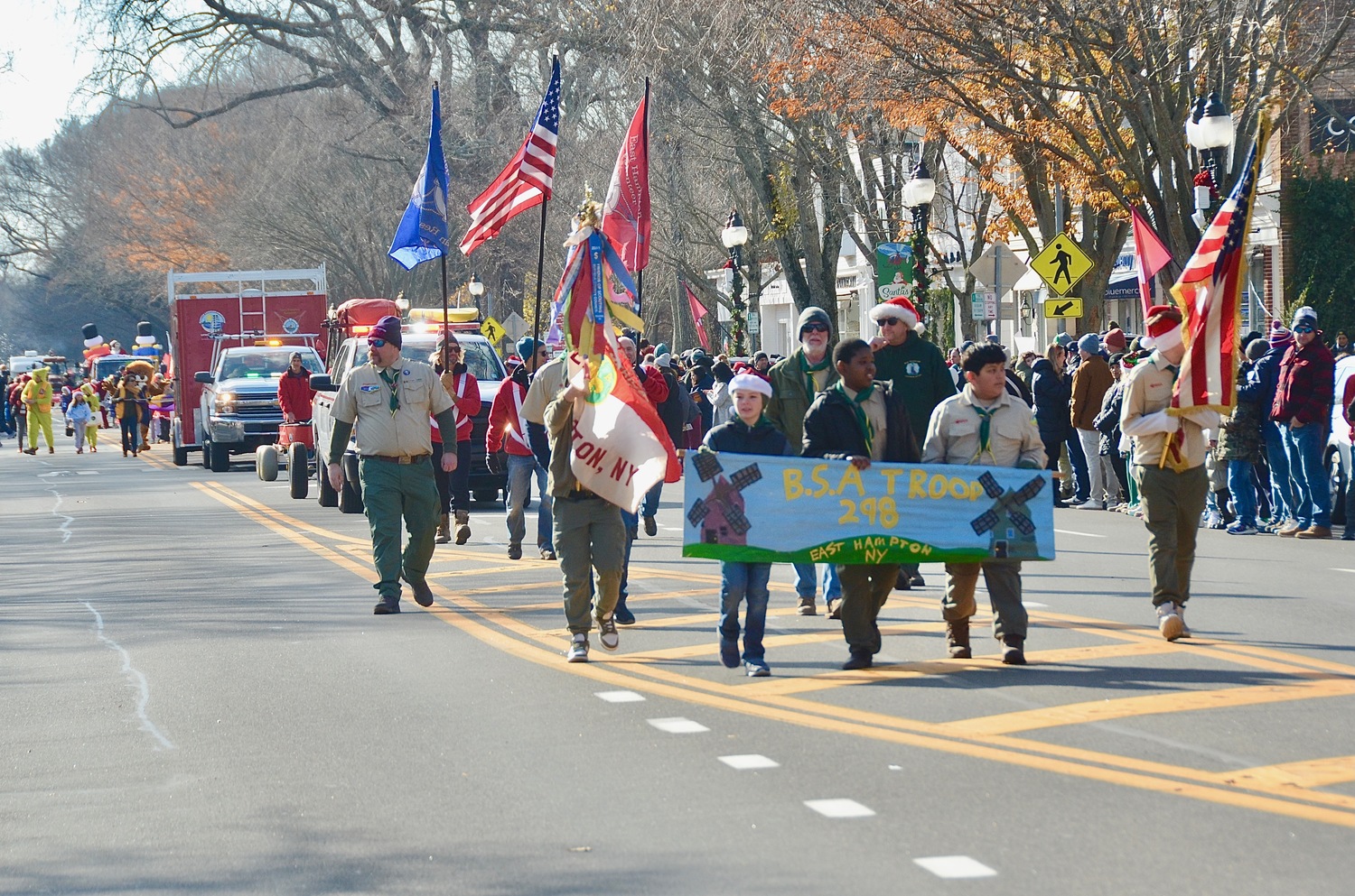 The East Hampton Santa Parade on Saturday afternoon.  KYRIL BROMLEY