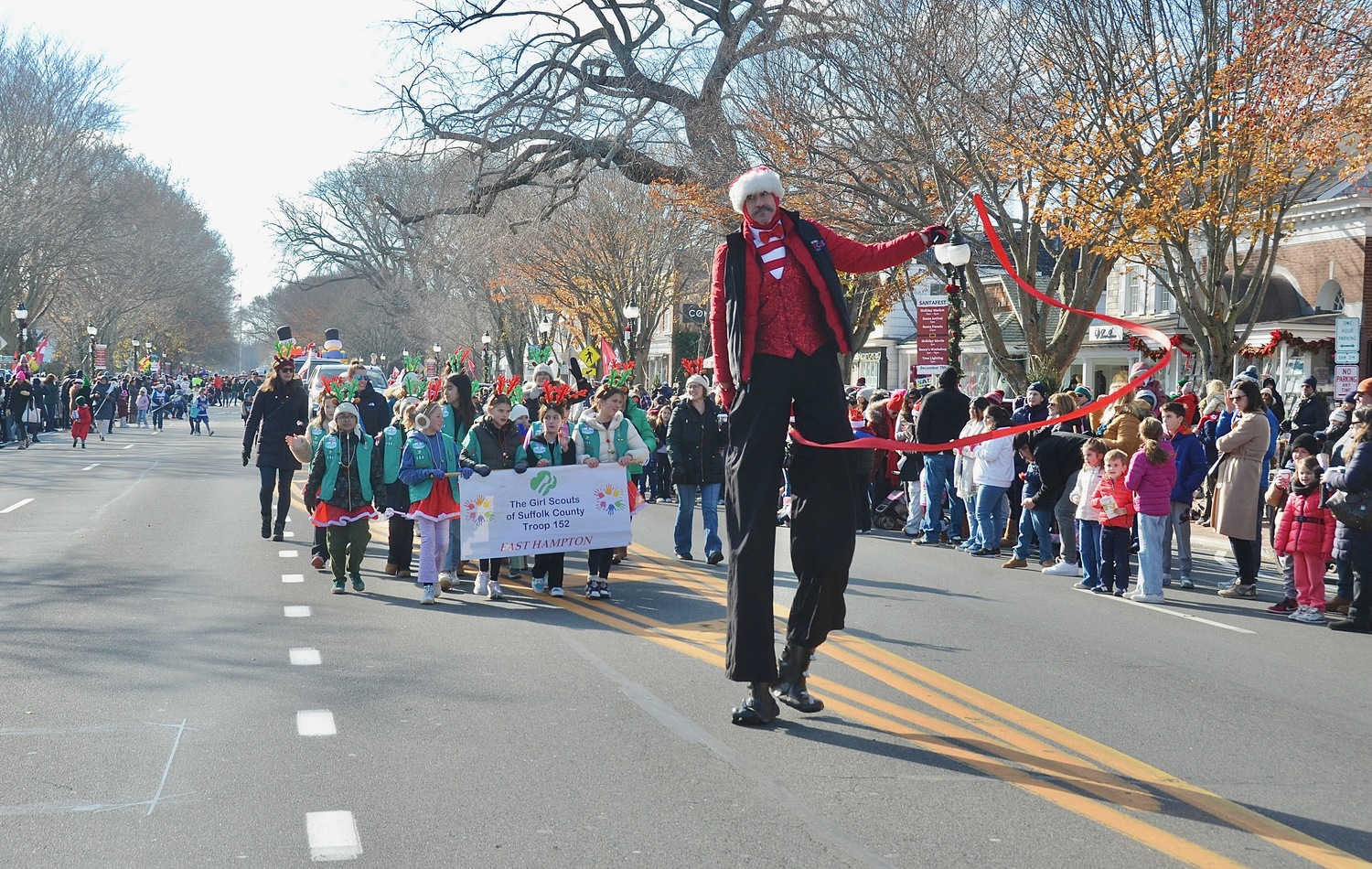 The East Hampton Santa Parade on Saturday afternoon.  KYRIL BROMLEY