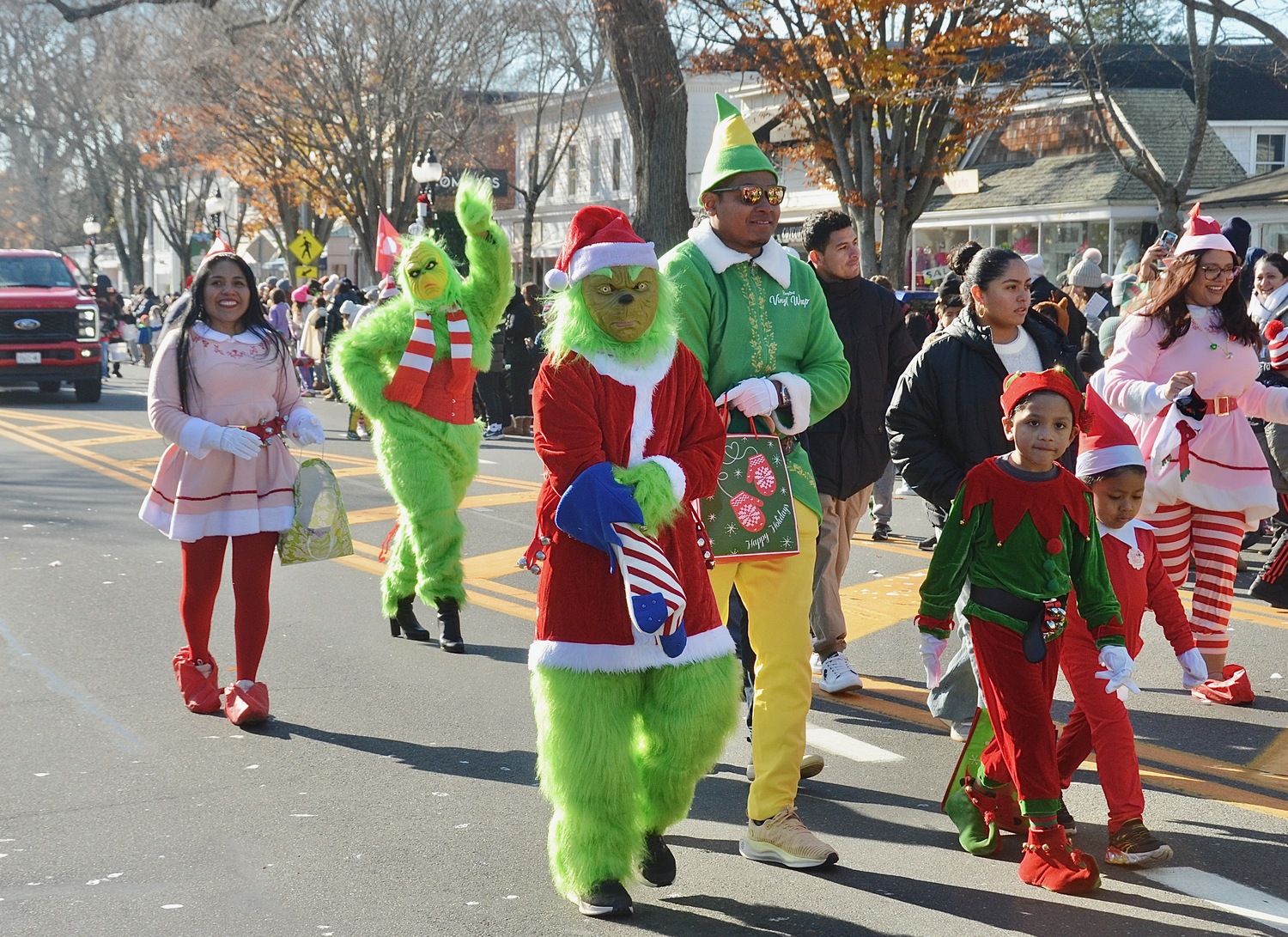 The East Hampton Santa Parade on Saturday afternoon.  KYRIL BROMLEY