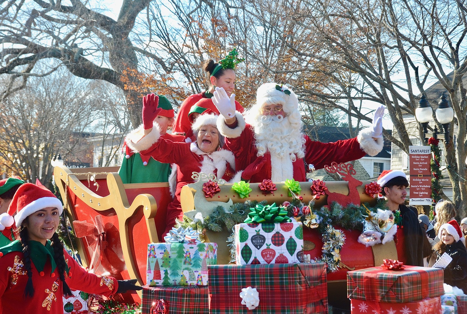 The East Hampton Santa Parade on Saturday afternoon.  KYRIL BROMLEY