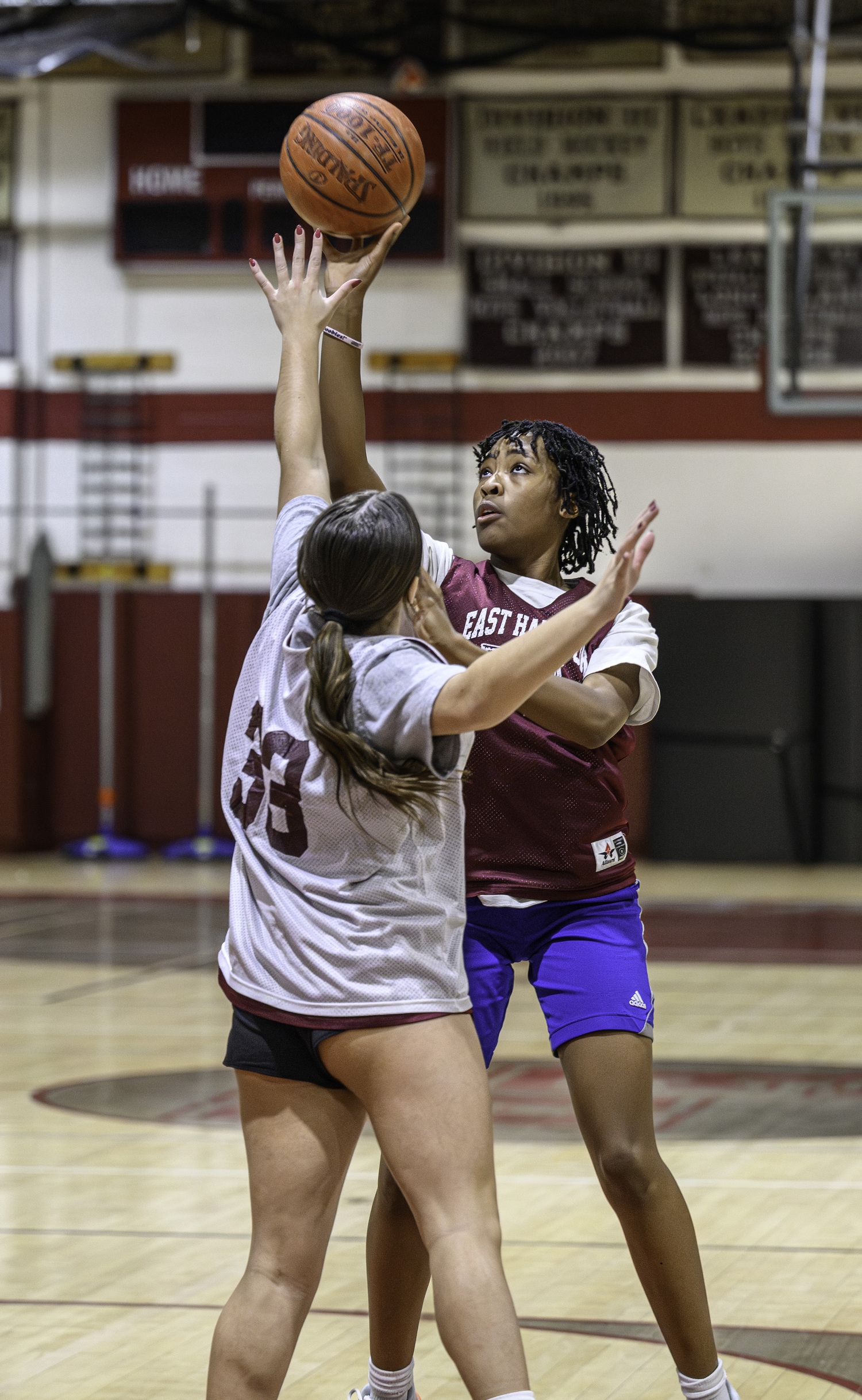 K.K. Moore takes a shot in practice on Monday.  MARIANNE BARNETT