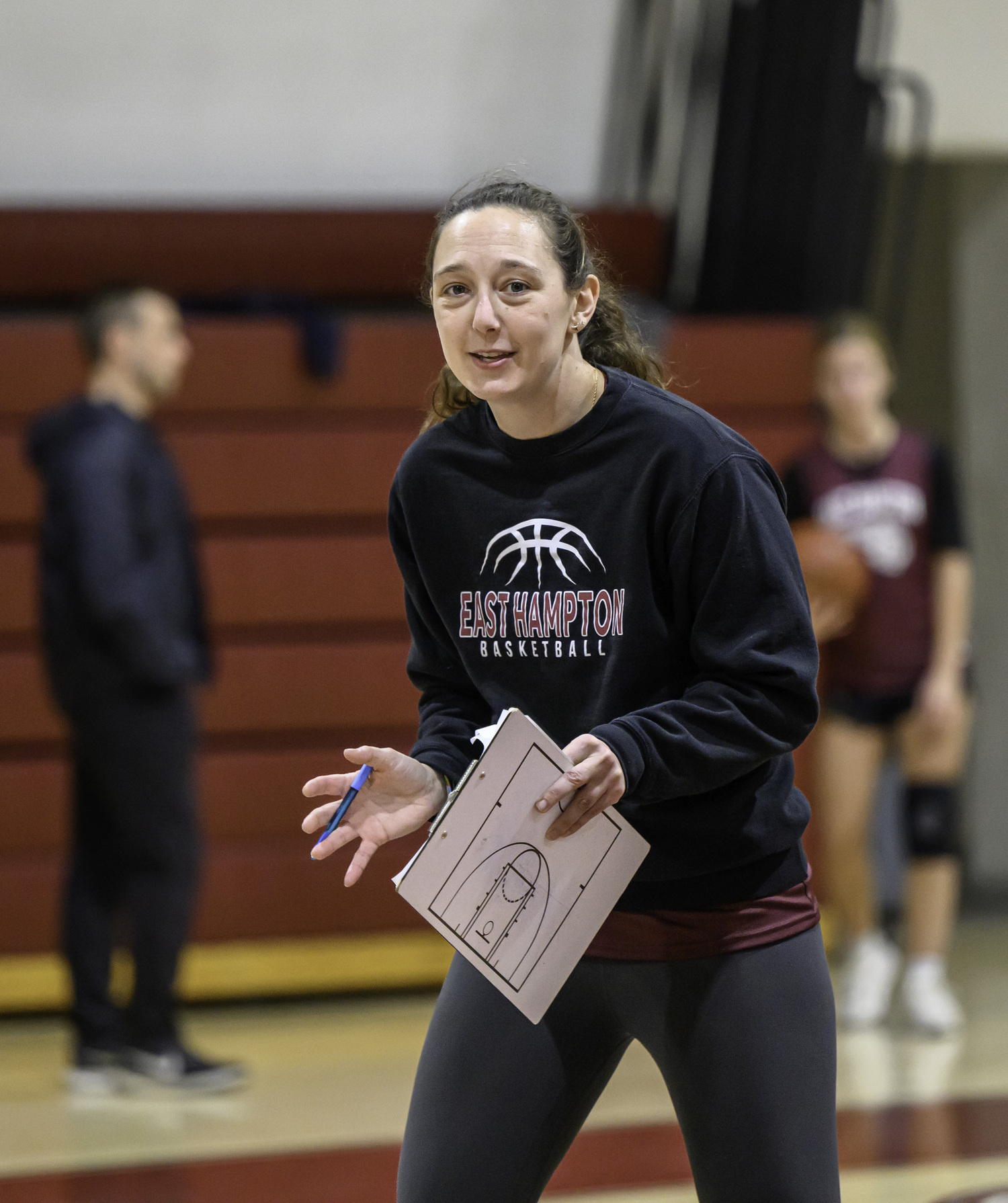 East Hampton girls varsity head coach Samantha James.   MARIANNE BARNETT