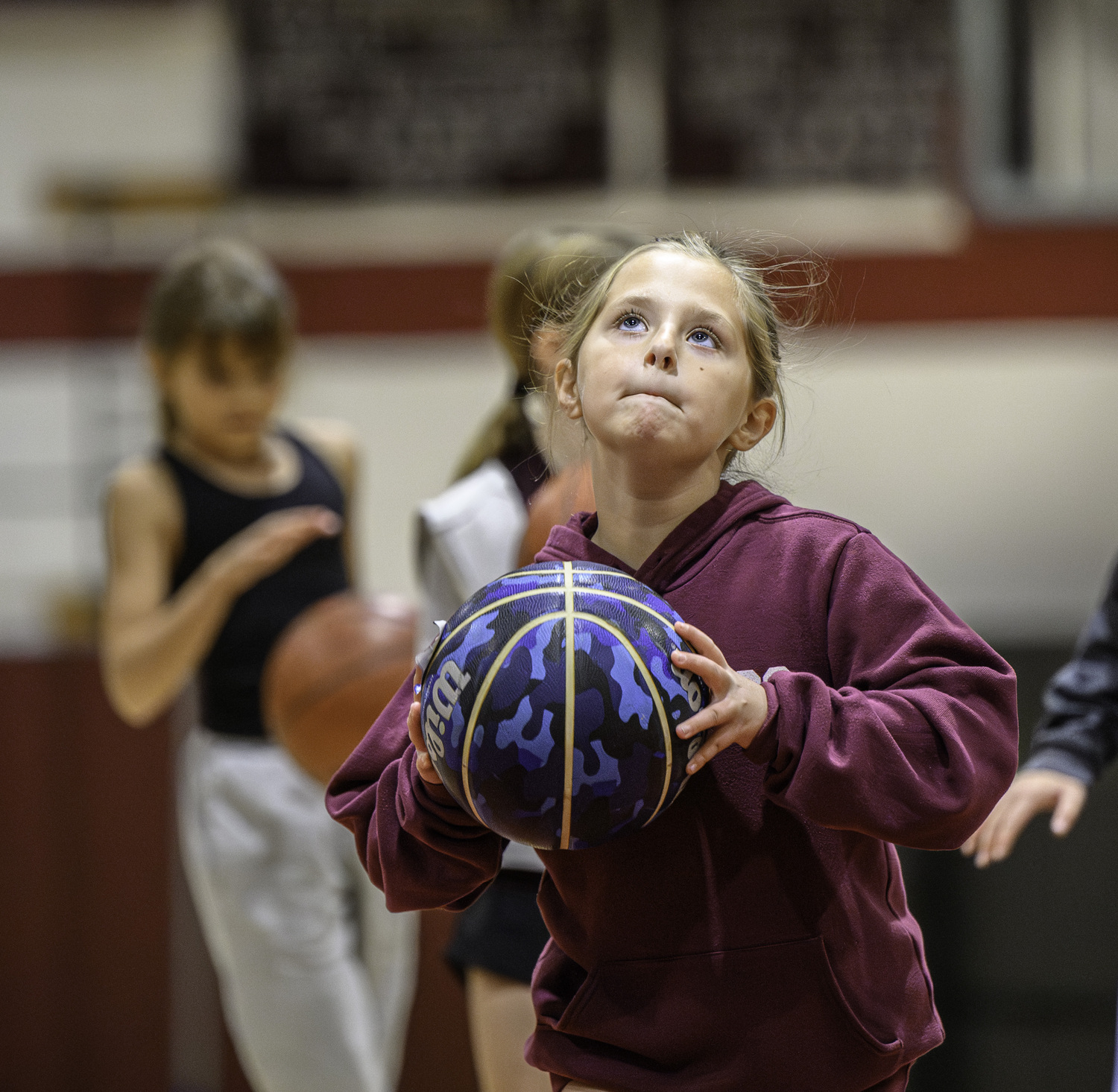 The East Hampton varsity girls basketball team held a clinic for third- and fourth-graders on Monday night.   MARIANNE BARNETT