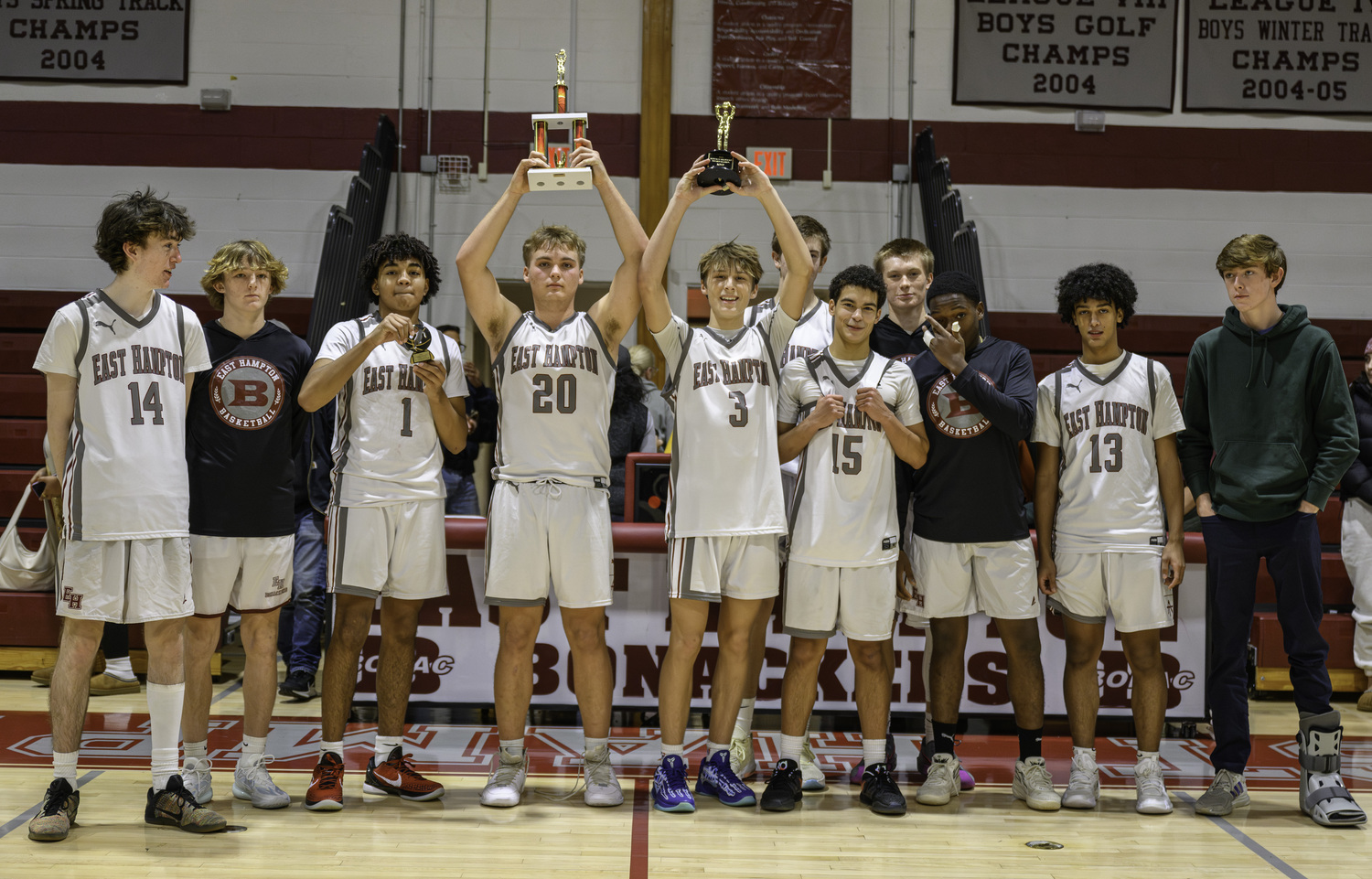 For the second year in a row the East Hampton boys basketball won its host Kendall Madison Tip-Off Classic.  MARIANNE BARNETT