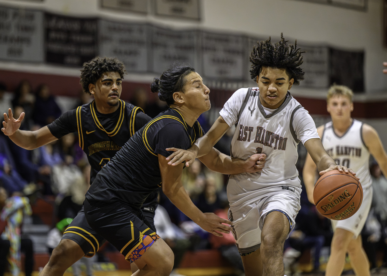 Mason Jefferson takes a foul toward the end of the game.   MARIANNE BARNETT