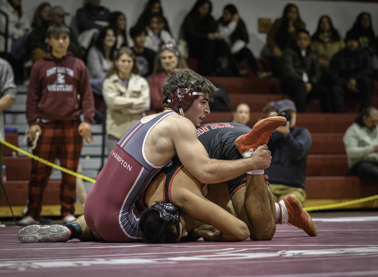 East Hampton senior Justin Prince placed third at 160 pounds on Saturday.   MARIANNE BARNETT